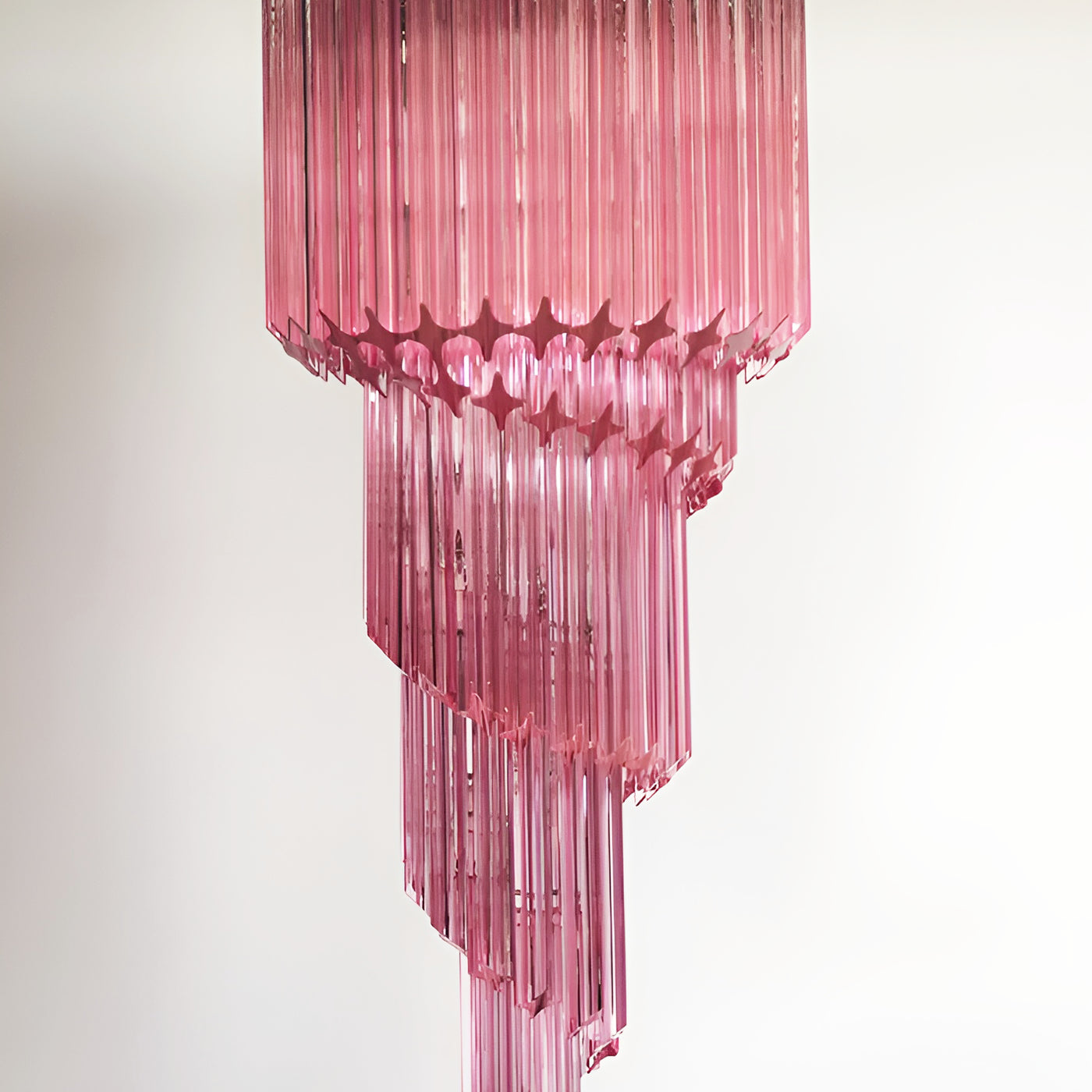 Aurora Chandelier Spiral Pink Prism Tiered - Neutralighting