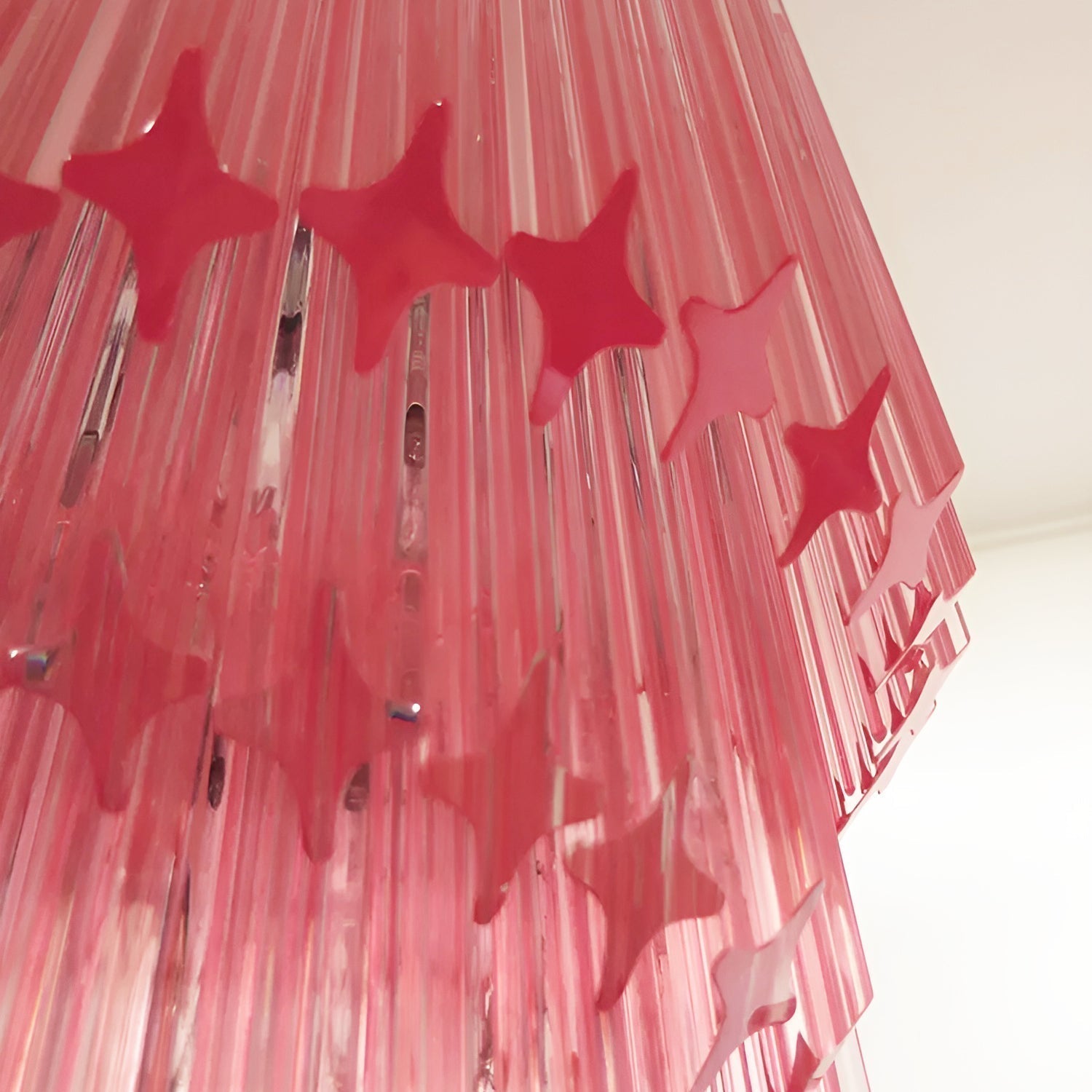 Aurora Chandelier Spiral Pink Prism Tiered - Neutralighting