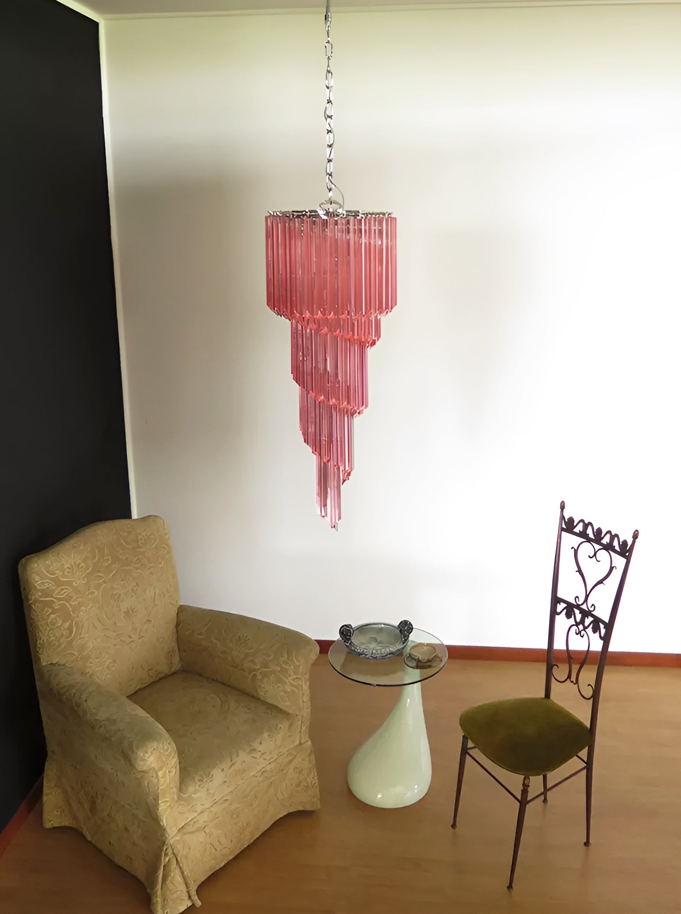 Aurora Chandelier Spiral Pink Prism Tiered - Neutralighting
