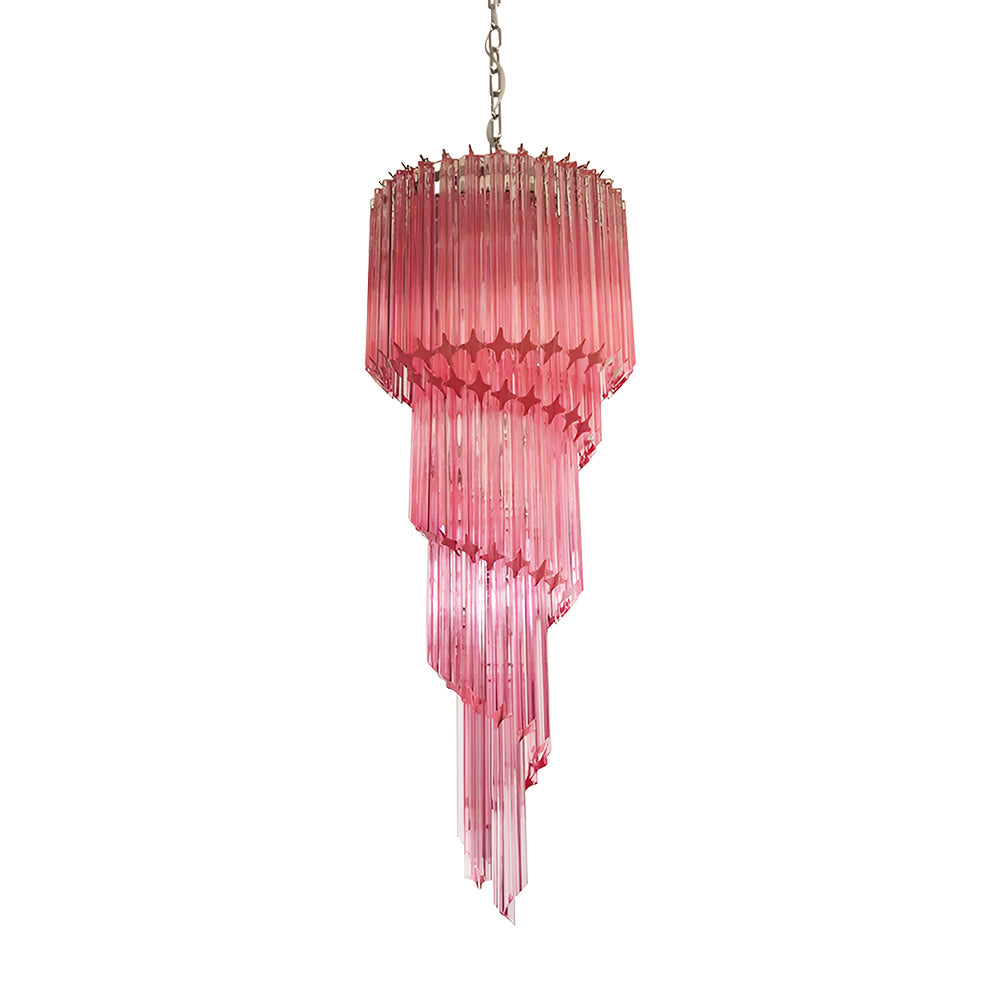 Aurora Chandelier Spiral Pink Prism Tiered - Neutralighting