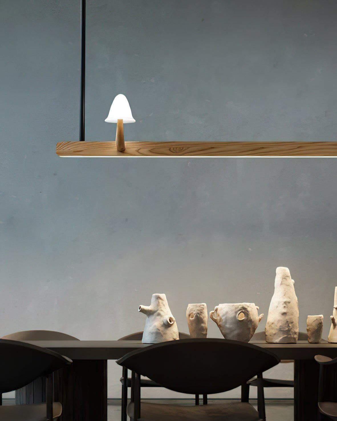 Lustra Kronleuchter Pilz Holz Minimalistisch Modern-Letslighting