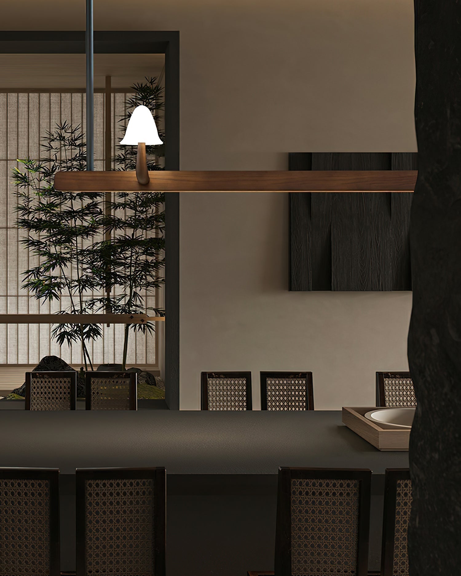 Lustra Kronleuchter Pilz Holz Minimalistisch Modern-Letslighting