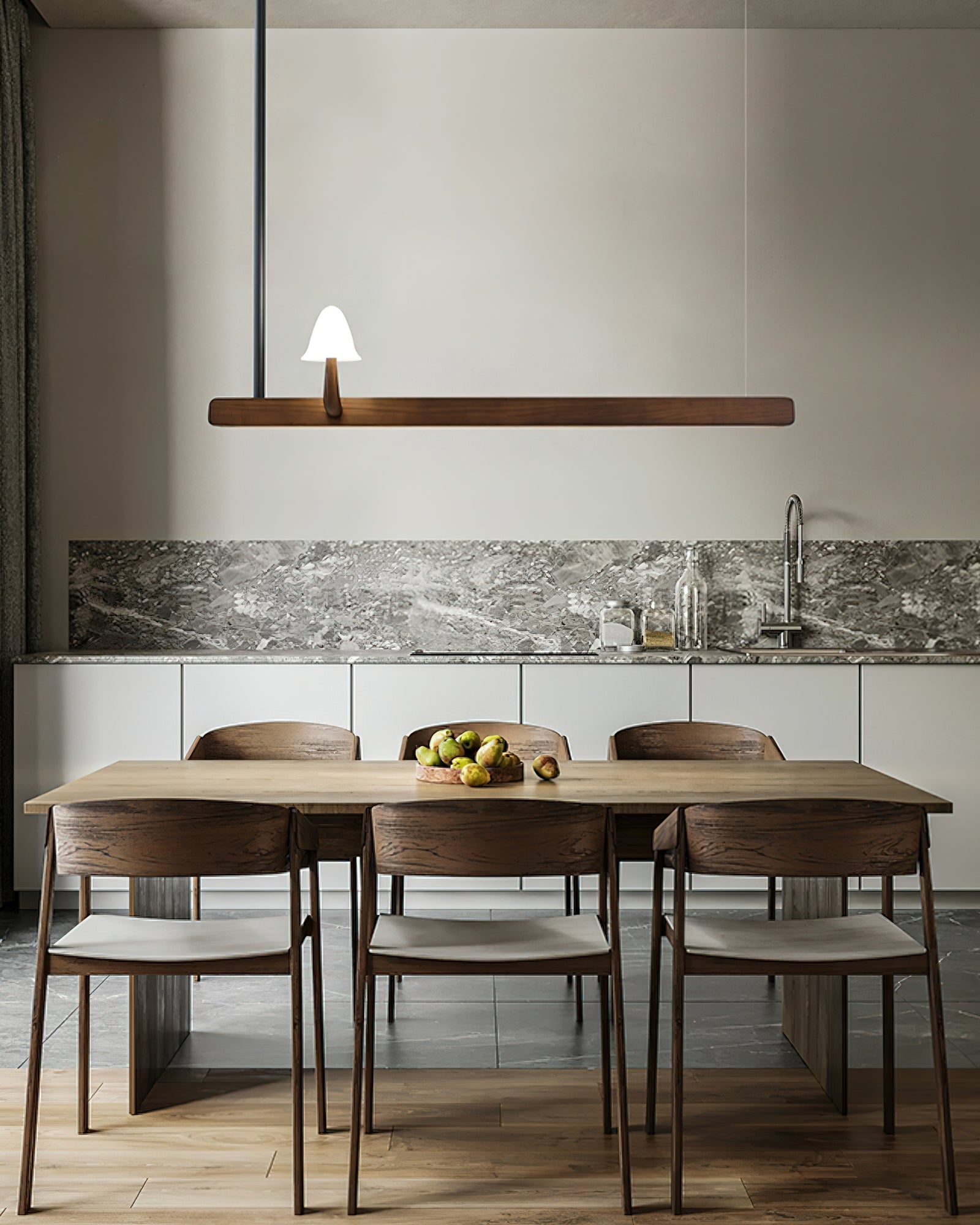 Lustra Kronleuchter Pilz Holz Minimalistisch Modern-Letslighting