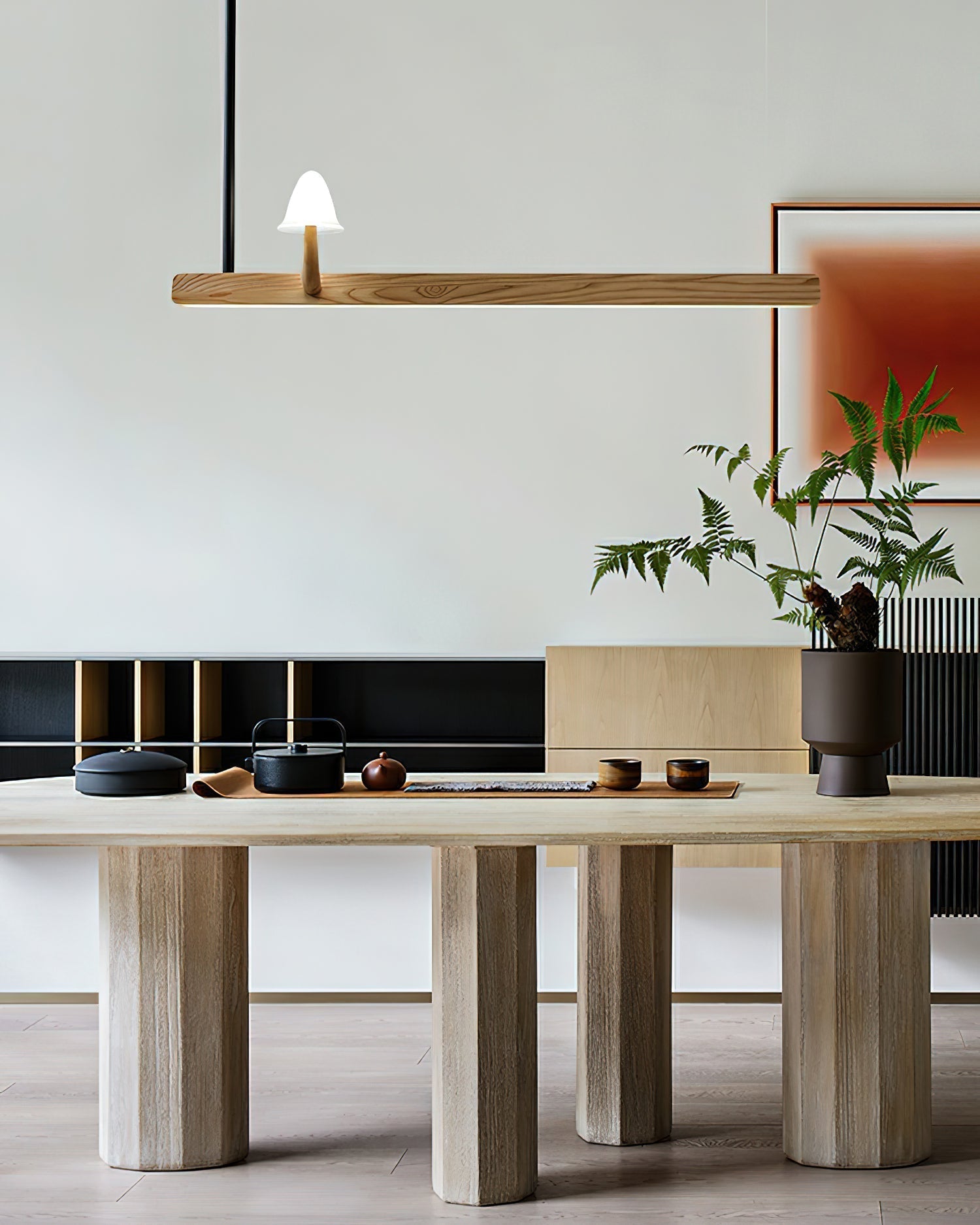 Lustra Kronleuchter Pilz Holz Minimalistisch Modern-Letslighting