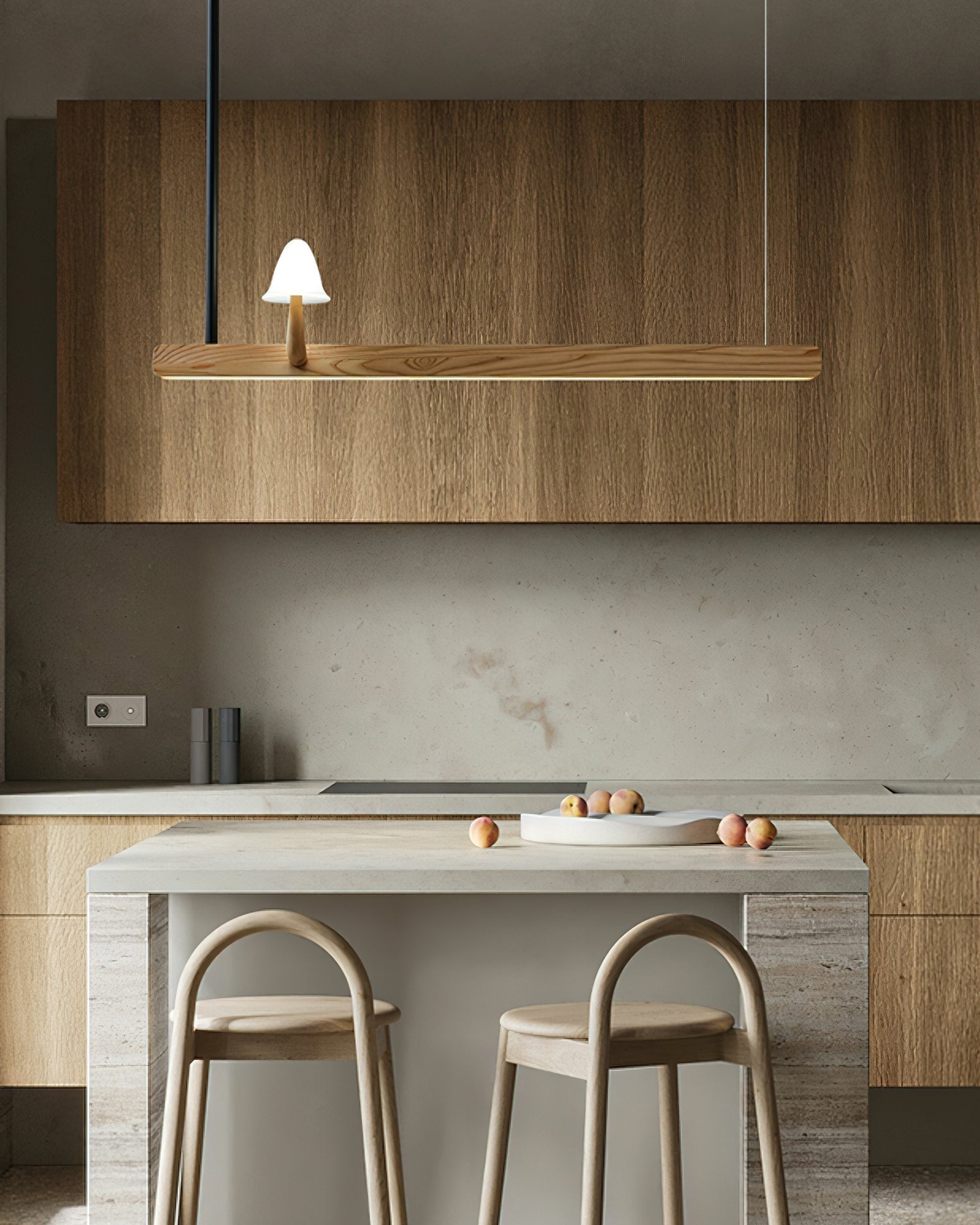 Lustra Kronleuchter Pilz Holz Minimalistisch Modern-Letslighting
