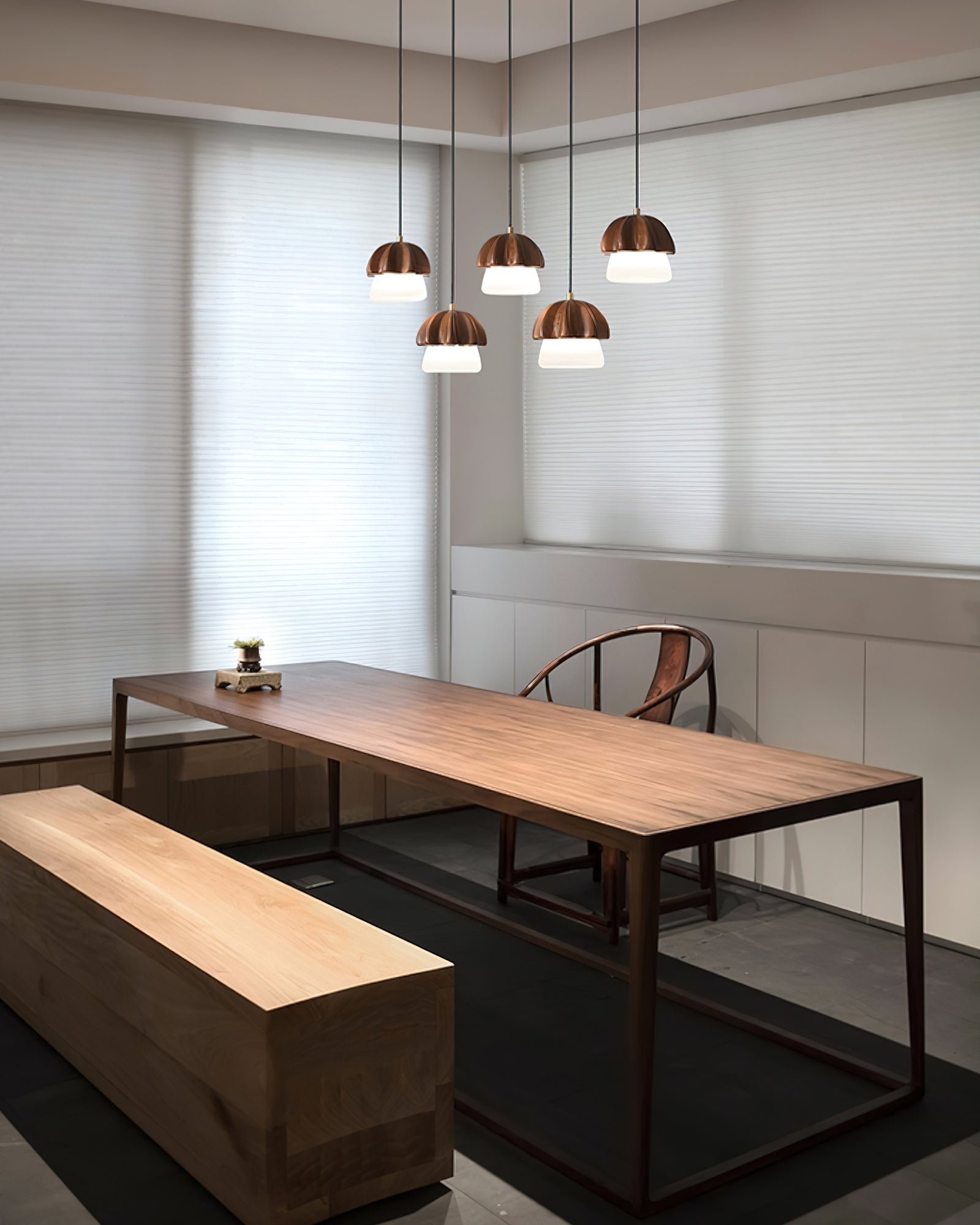 Lustra Pendelleuchte Pilz Cluster Holz Glas-Letslighting