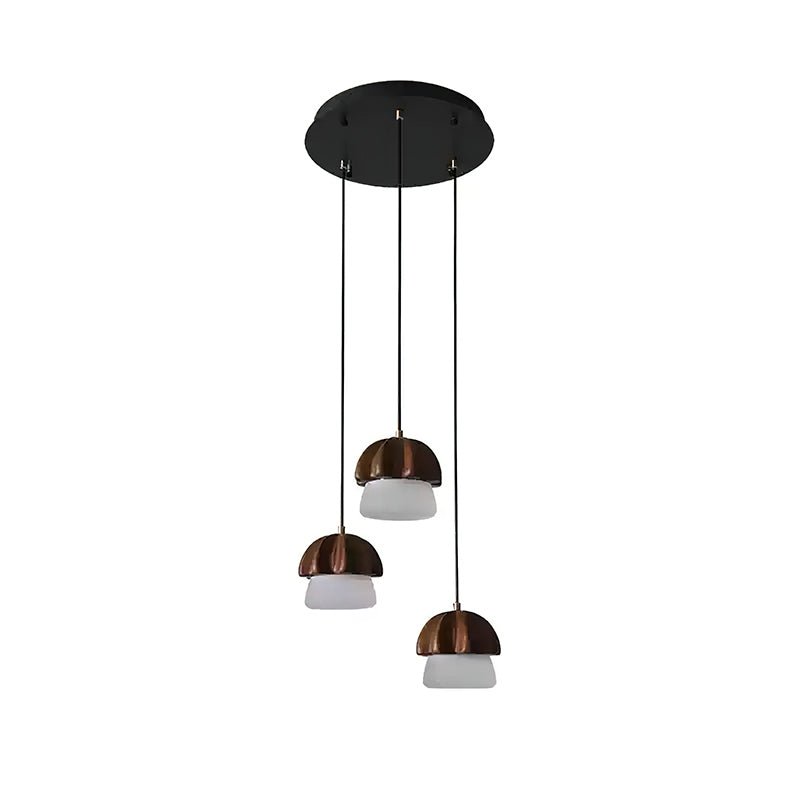 Lustra Pendelleuchte Pilz Cluster Holz Glas-Letslighting