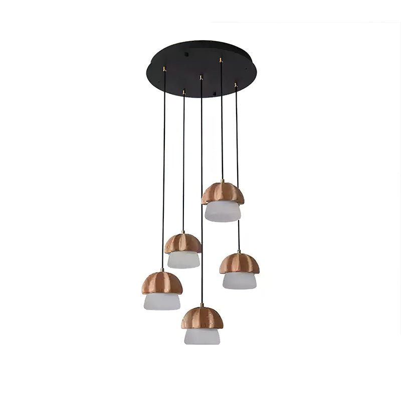 Lustra Pendelleuchte Pilz Cluster Holz Glas-Letslighting