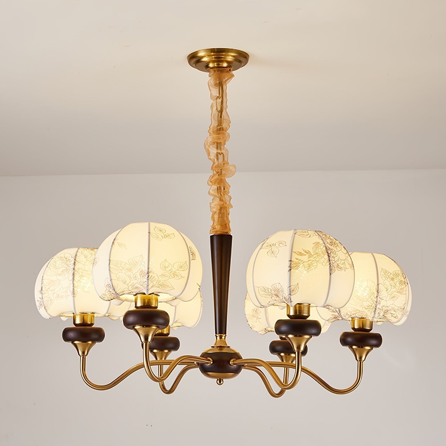 Orchid Vintage Stoff-Kronleuchter-Letslighting