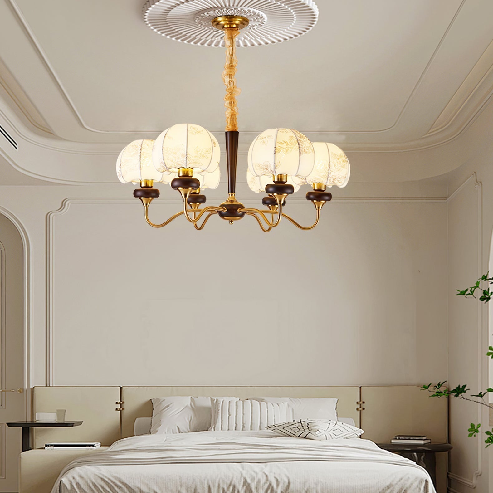 Orchid Vintage Stoff-Kronleuchter-Letslighting