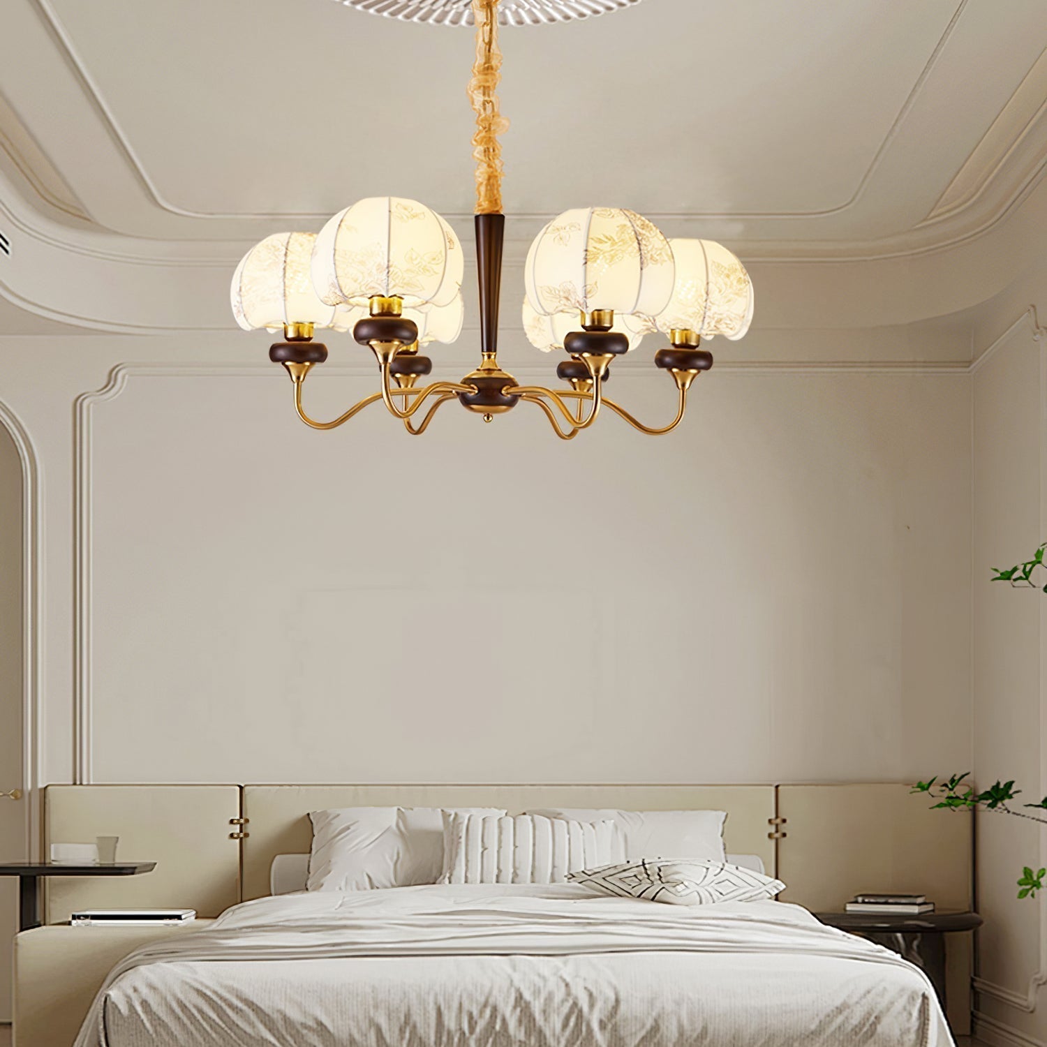 Orchid Vintage Stoff-Kronleuchter-Letslighting