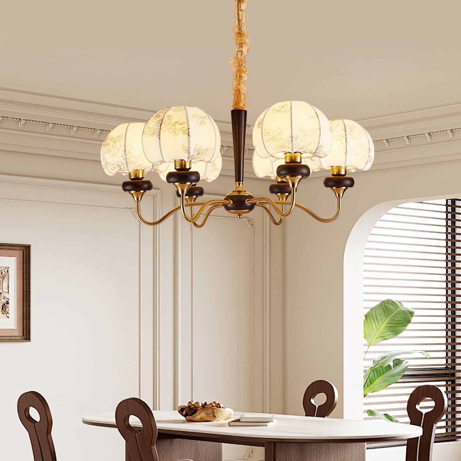 Orchid Vintage Stoff-Kronleuchter-Letslighting