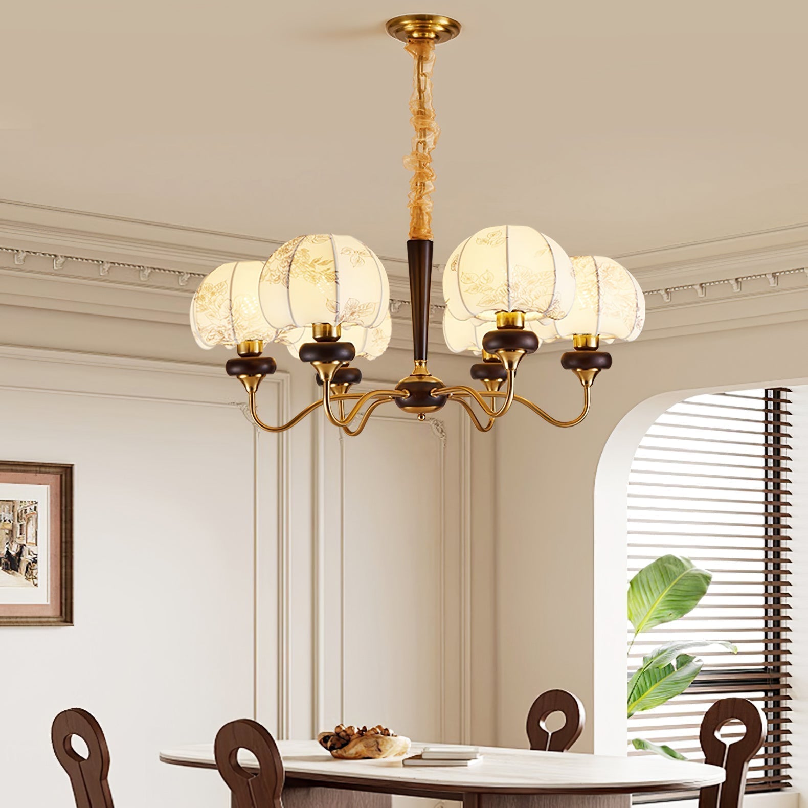Orchid Vintage Stoff-Kronleuchter-Letslighting