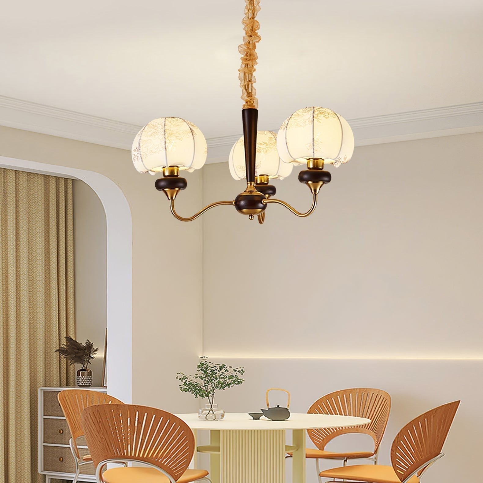 Orchid Vintage Stoff-Kronleuchter-Letslighting