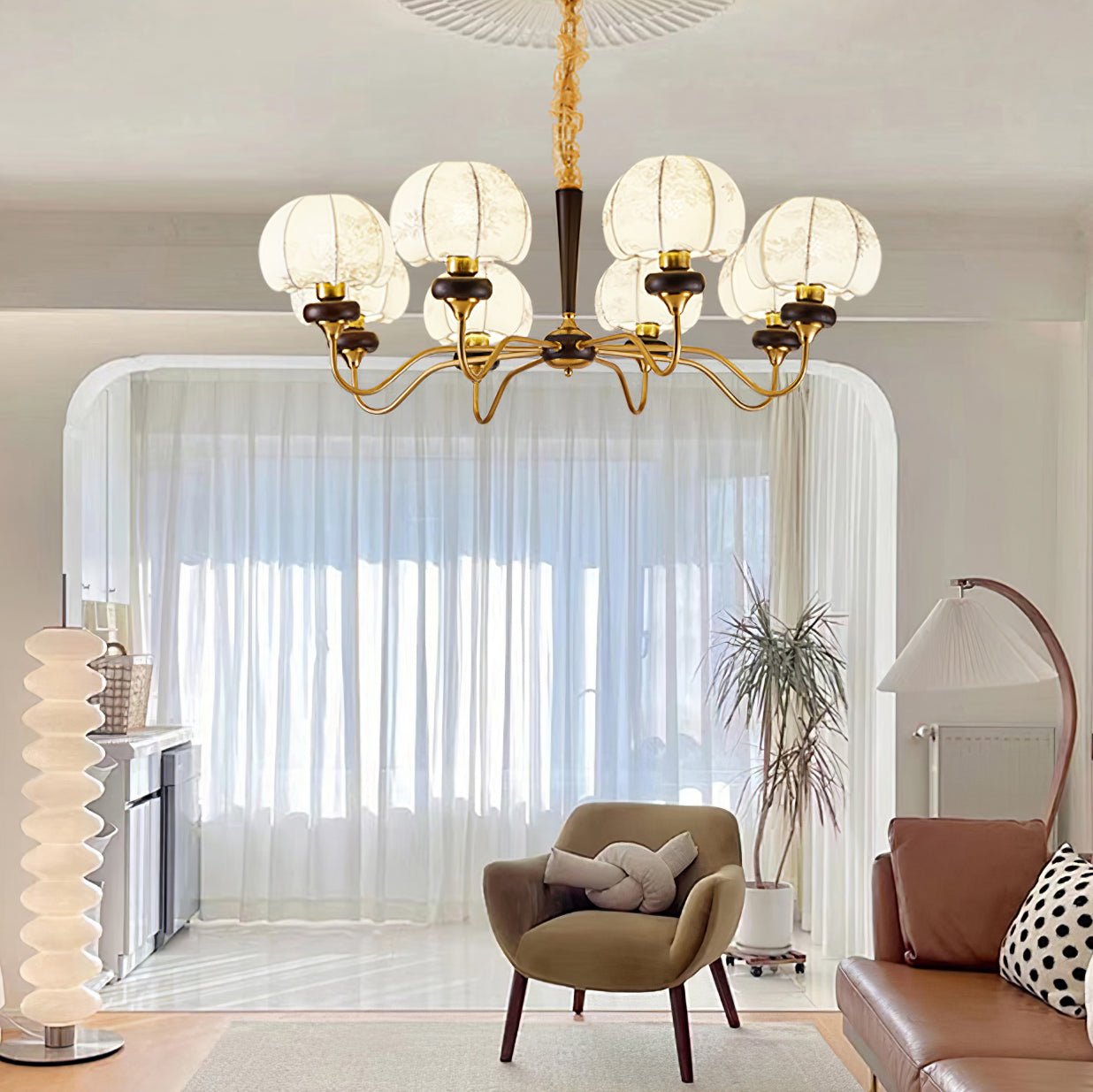 Orchid Vintage Stoff-Kronleuchter-Letslighting