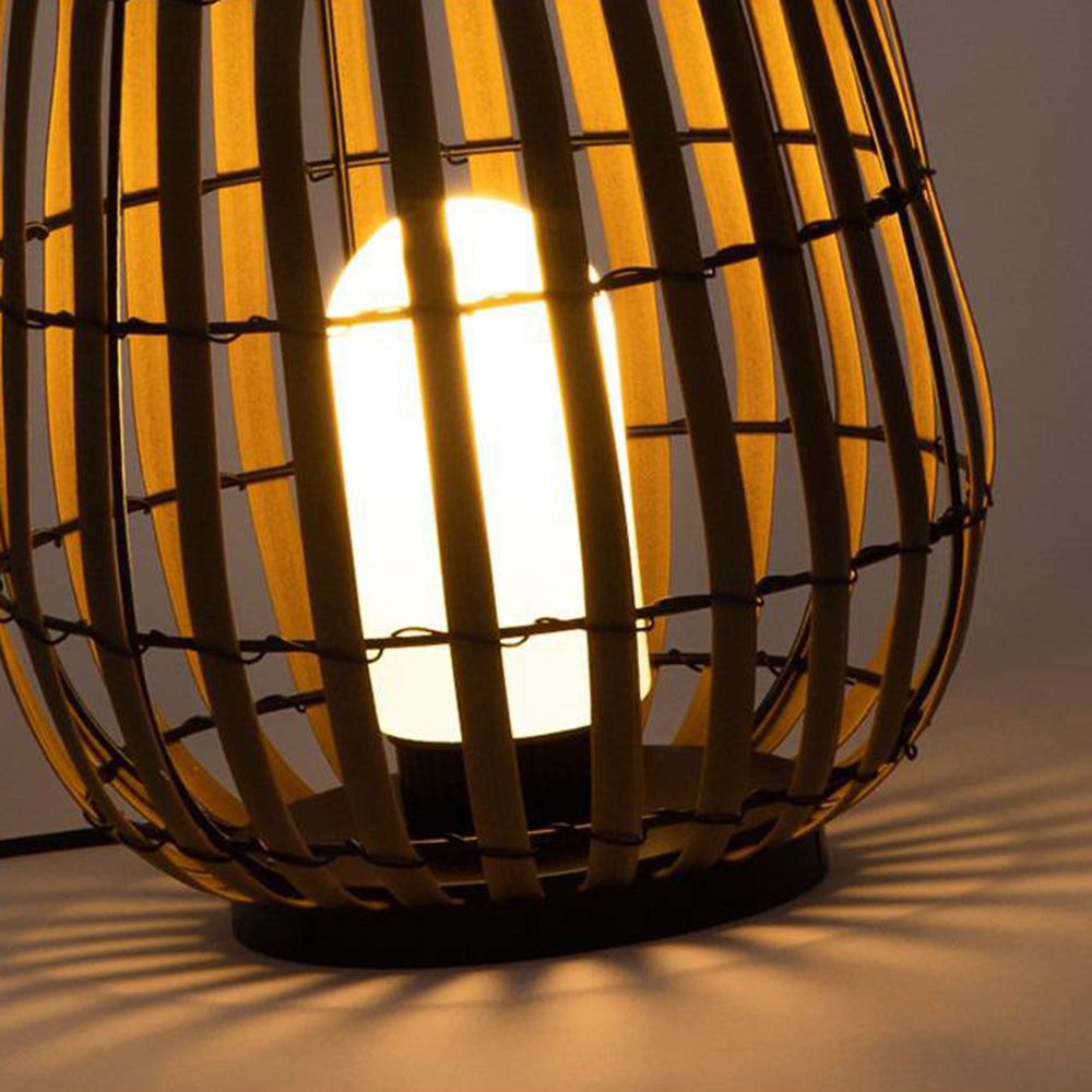 Muto Modern LED Stehlampe Außen Schwarz Garten/Terrasse Bambus