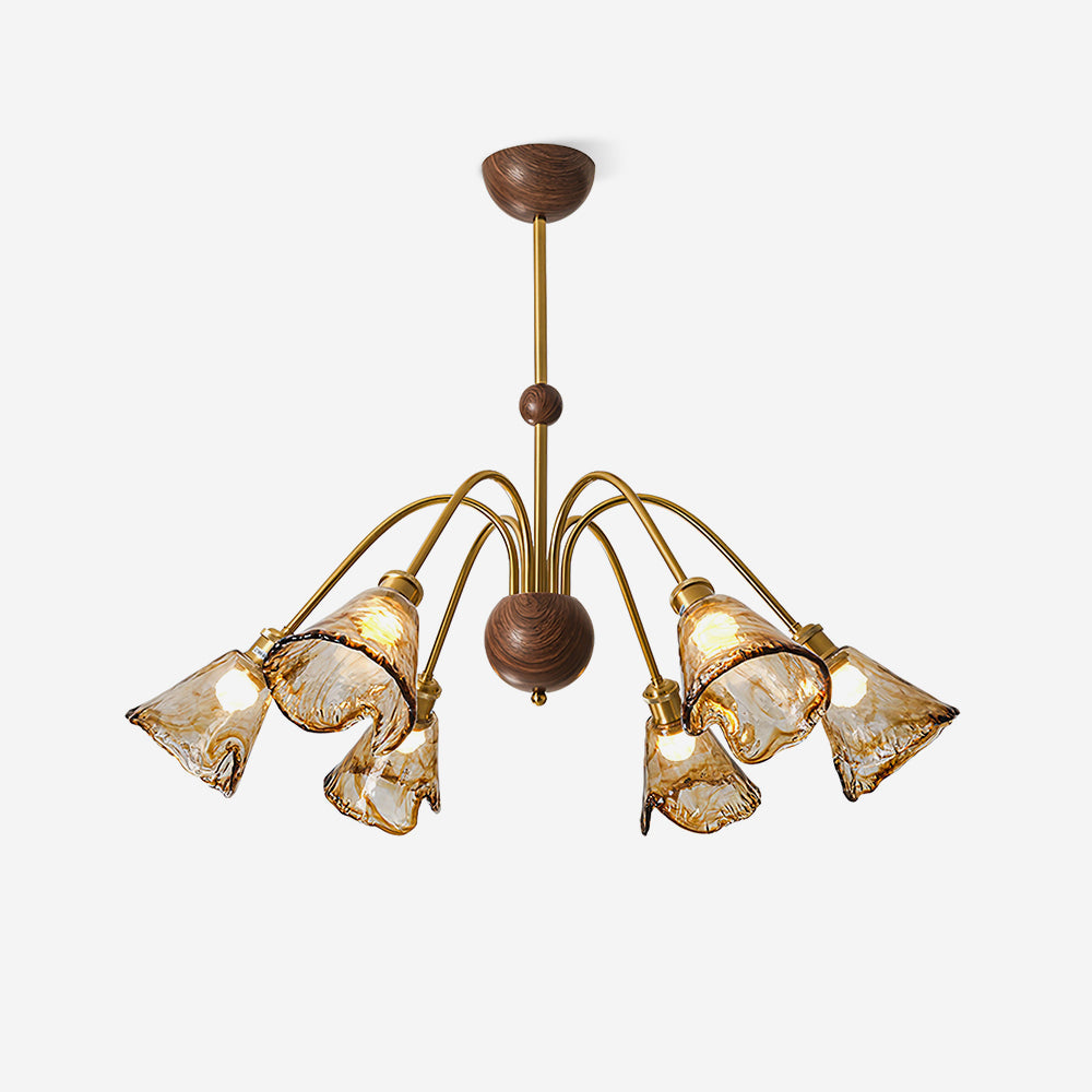 Beyona Amber Glass Chandelier - Letslighting