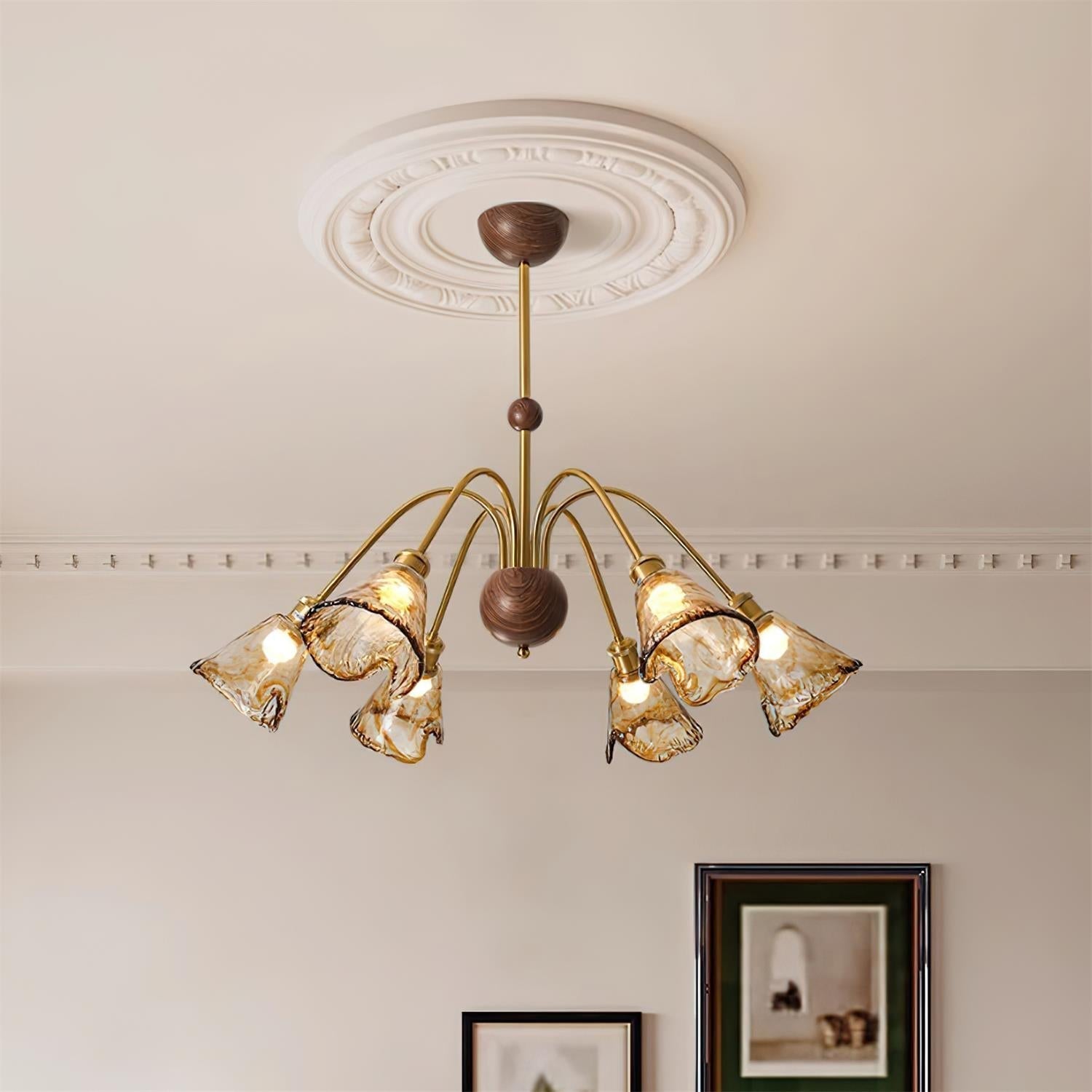 Beyona Amber Glass Chandelier - Letslighting