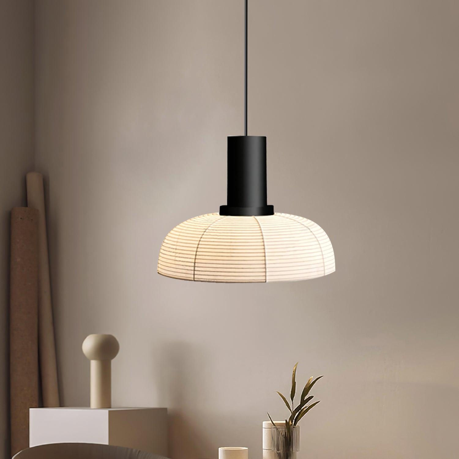 Pendelleuchte Weißer Stoffschirm Schwarzes Kabel Sanfter-Letslighting