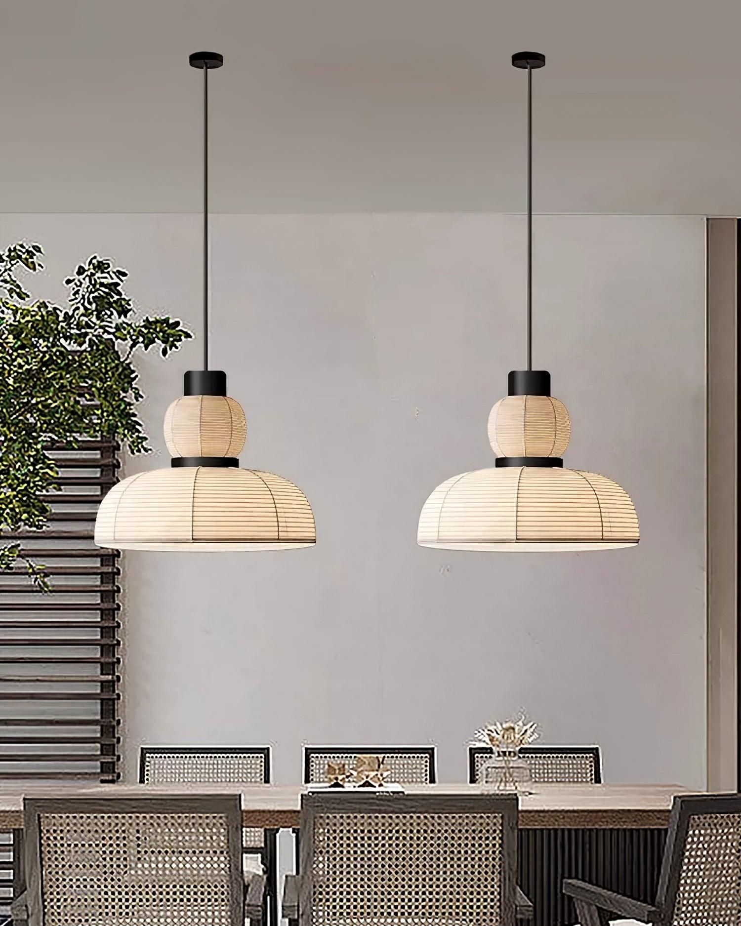Pendelleuchte Weißer Stoffschirm Schwarzes Kabel Sanfter-Letslighting