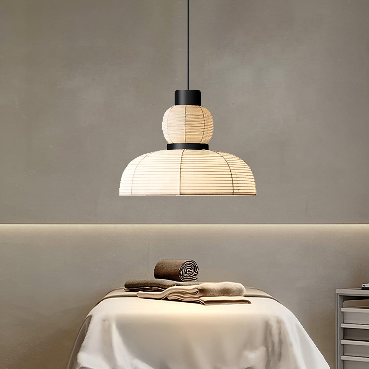 Pendelleuchte Weißer Stoffschirm Schwarzes Kabel Sanfter-Letslighting