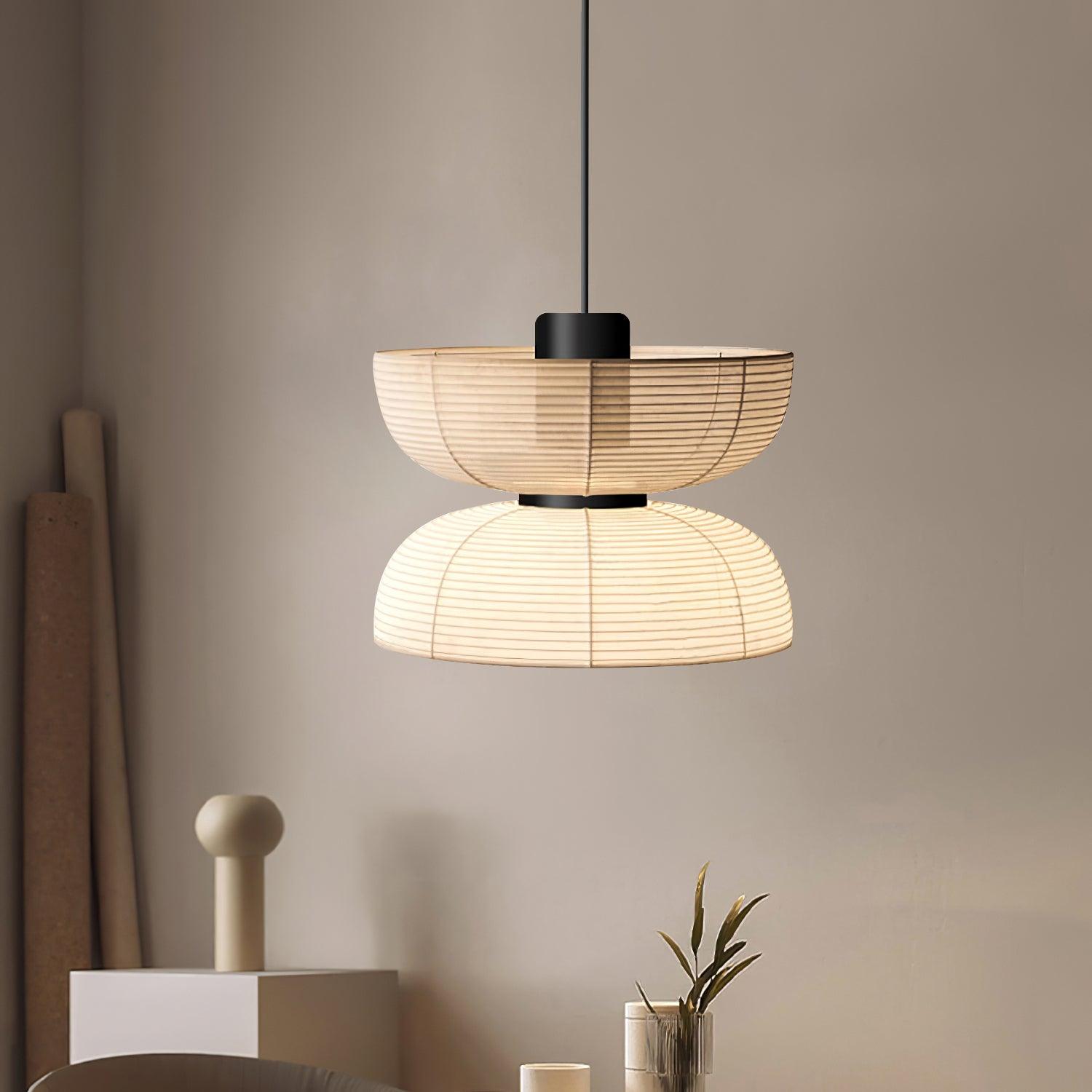 Pendelleuchte Weißer Stoffschirm Schwarzes Kabel Sanfter-Letslighting
