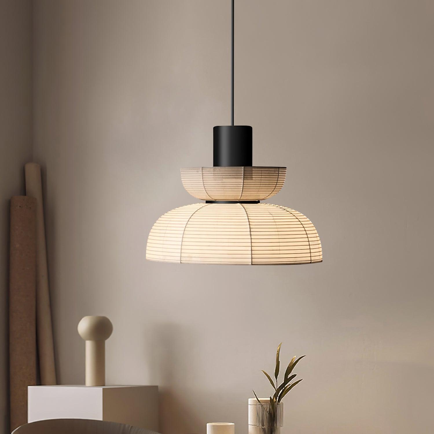 Pendelleuchte Weißer Stoffschirm Schwarzes Kabel Sanfter-Letslighting