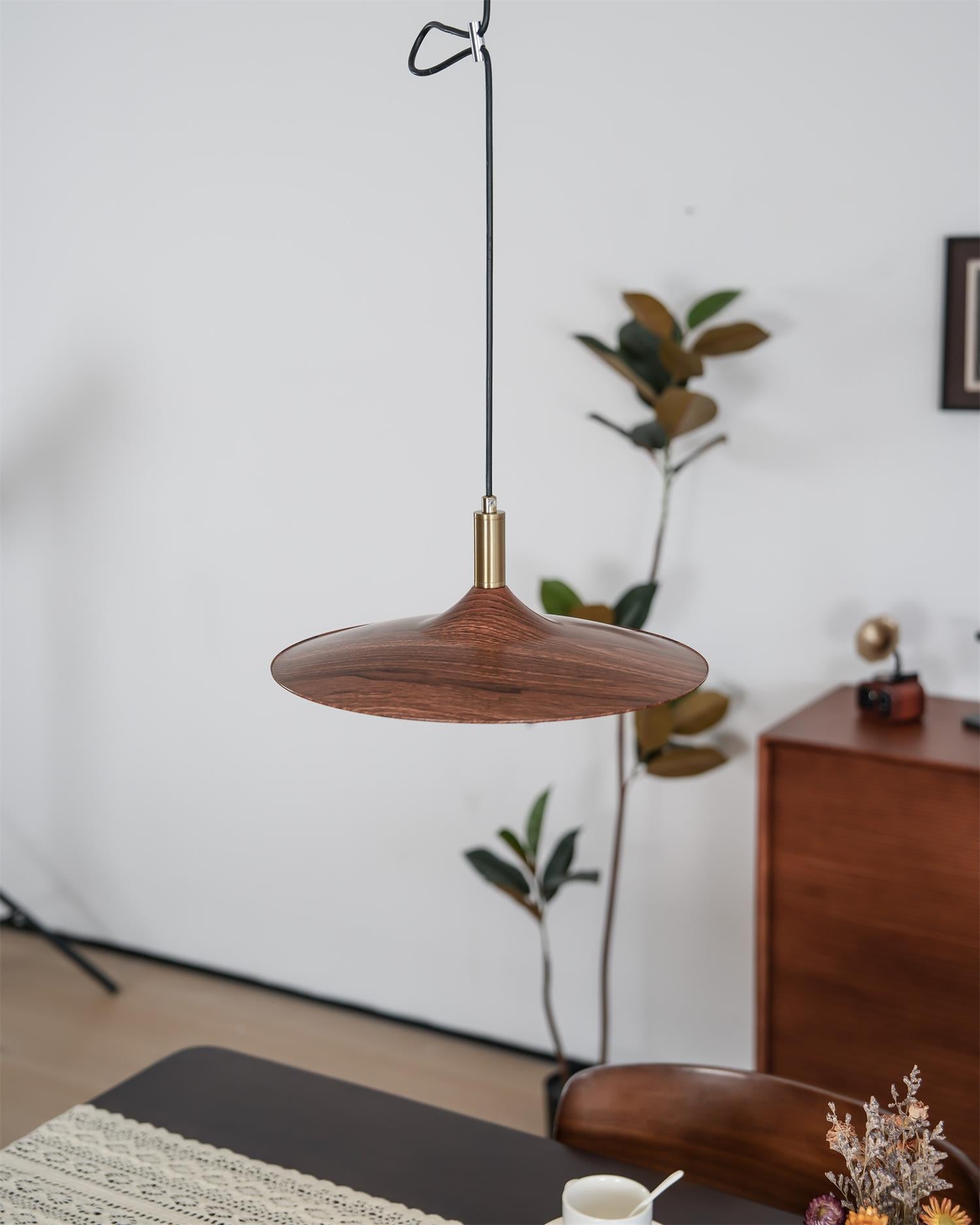 Veylo Pendelleuchte Modern Schwenkarm Holzschirm-Letslighting