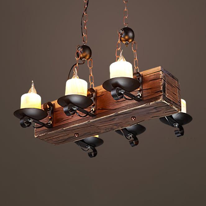 Aurzorir Vintage Holz Kronleuchter-Letslighting