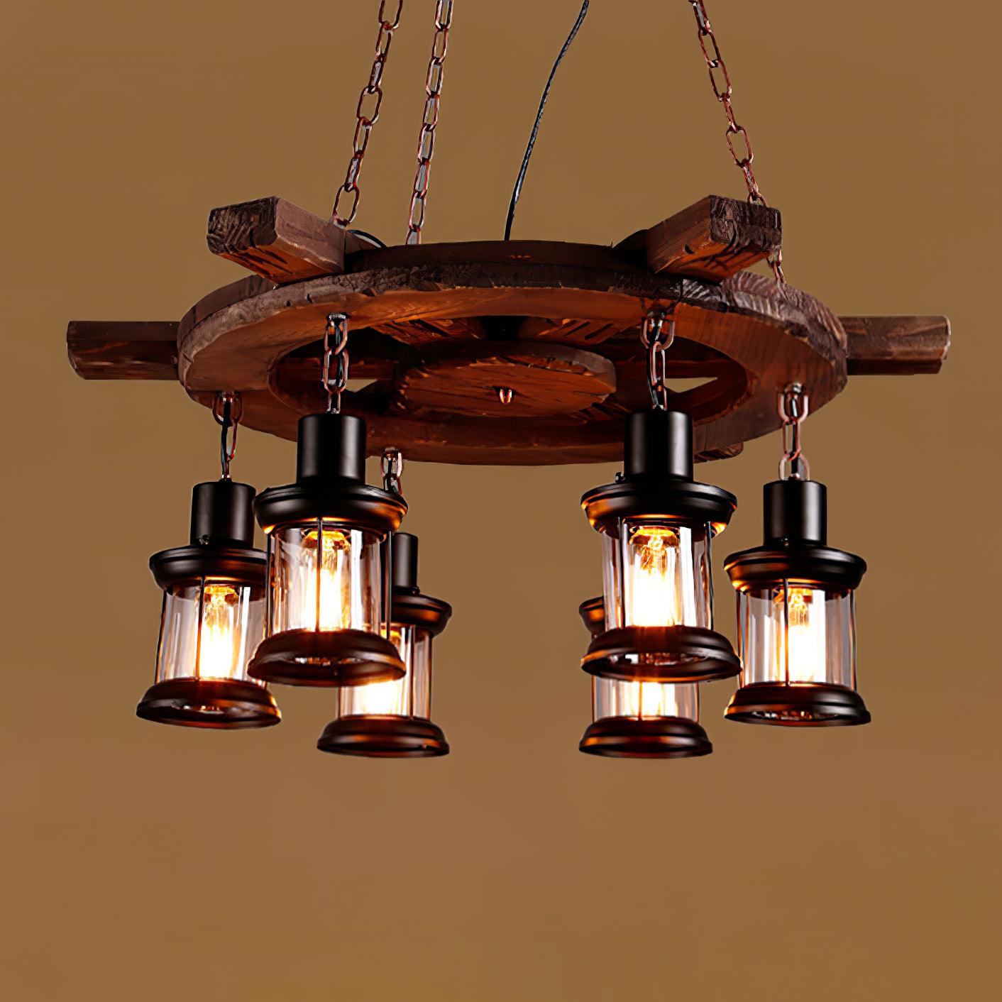 Aurzorir Vintage Holz Kronleuchter-Letslighting