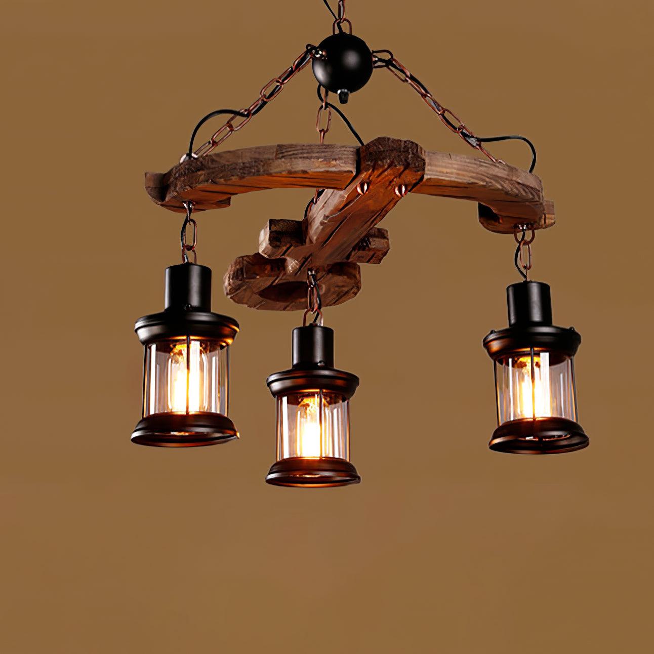 Aurzorir Vintage Holz Kronleuchter-Letslighting