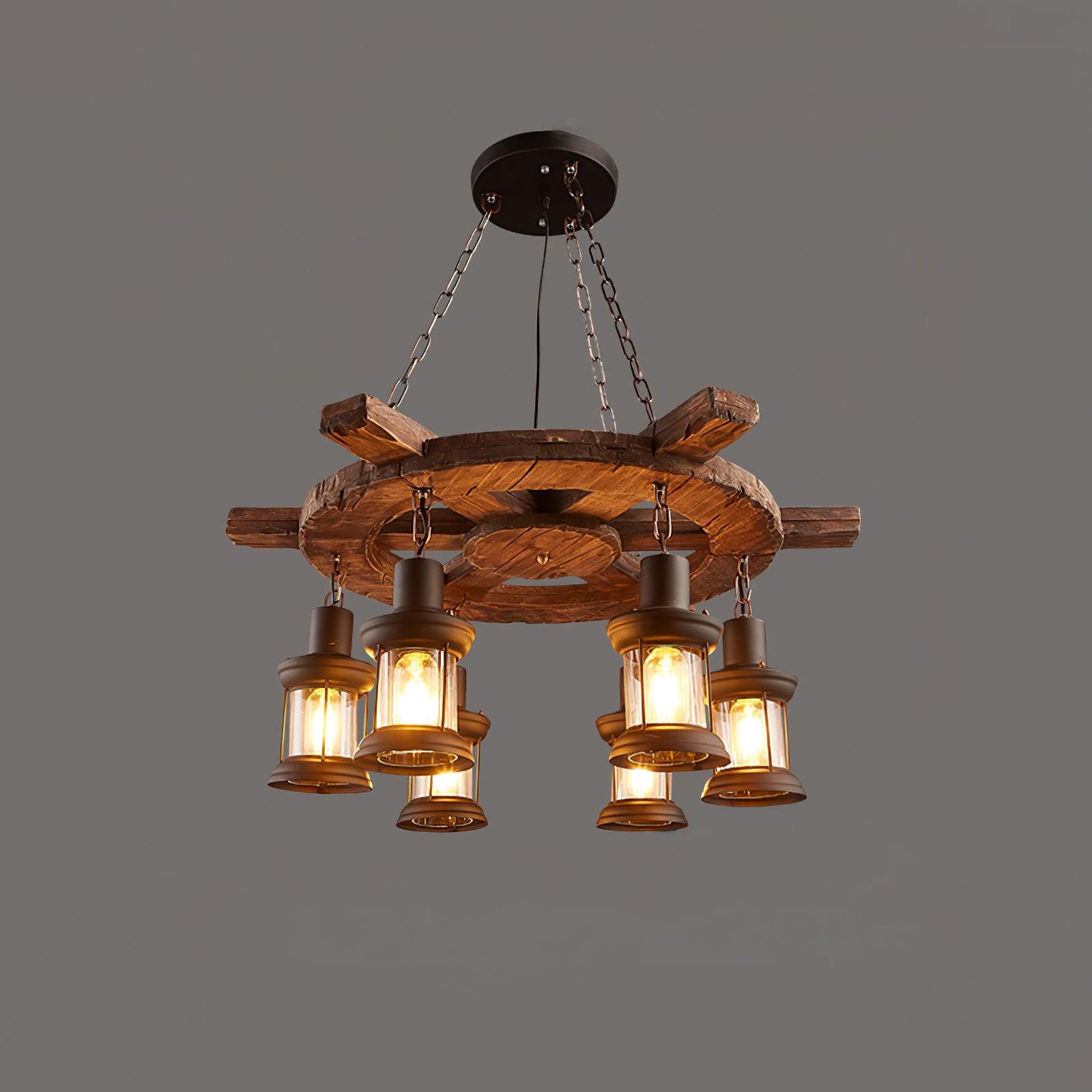 Aurzorir Vintage Holz Kronleuchter-Letslighting