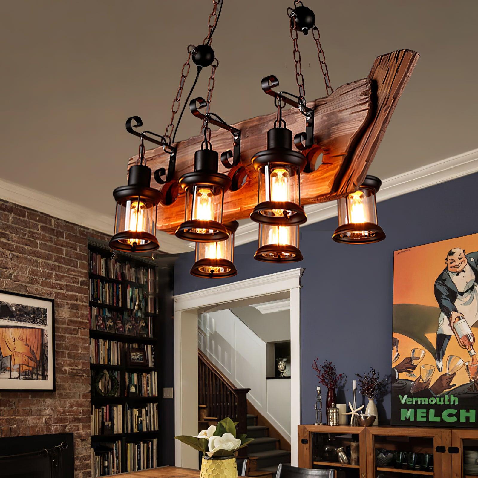 Aurzorir Vintage Holz Kronleuchter-Letslighting