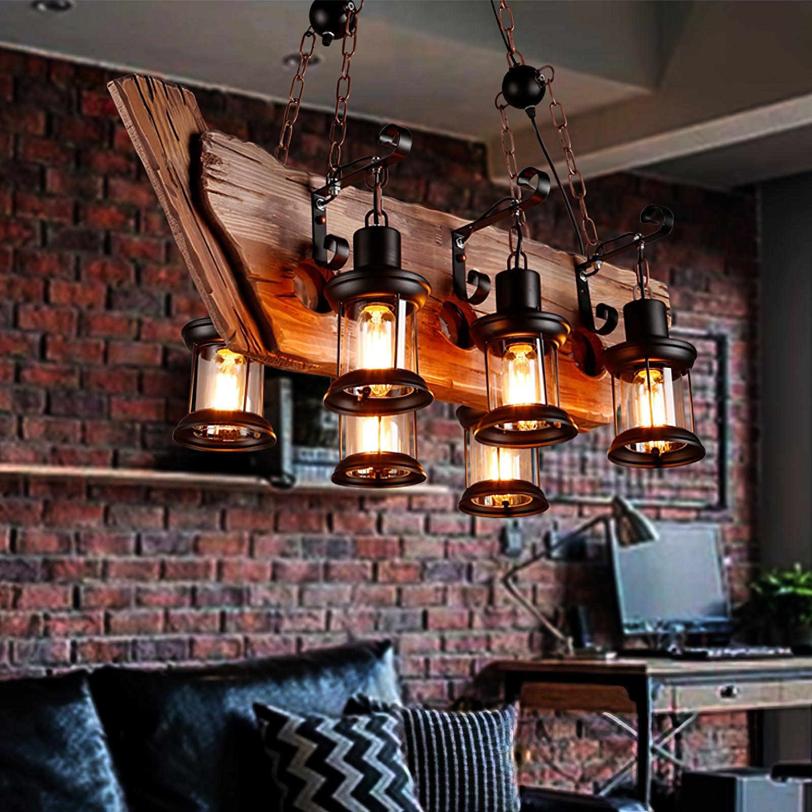 Aurzorir Vintage Holz Kronleuchter-Letslighting