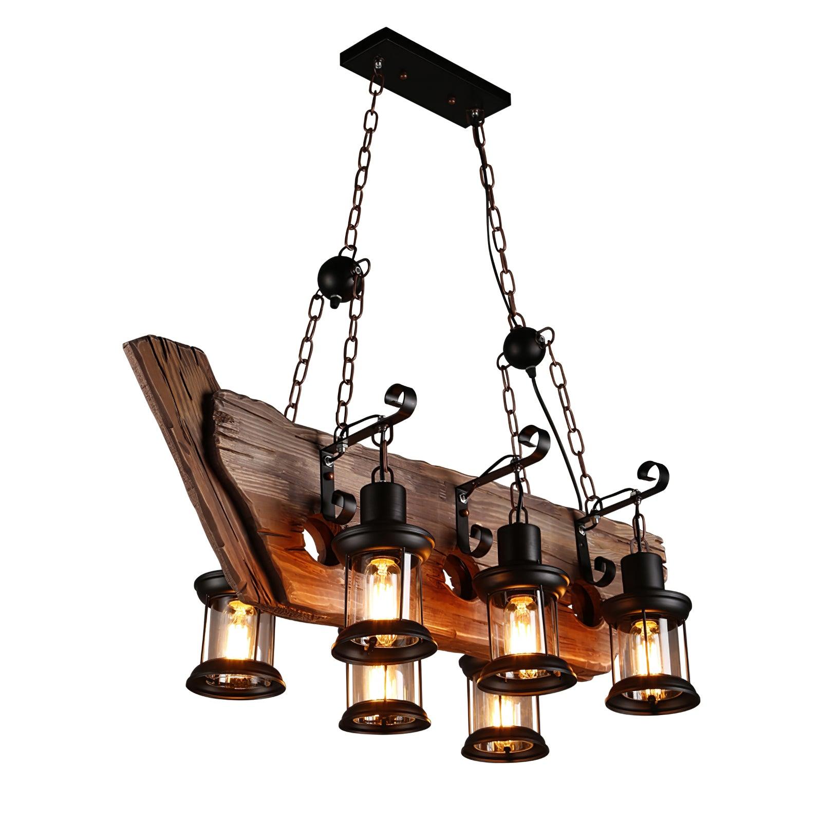 Aurzorir Vintage Holz Kronleuchter-Letslighting
