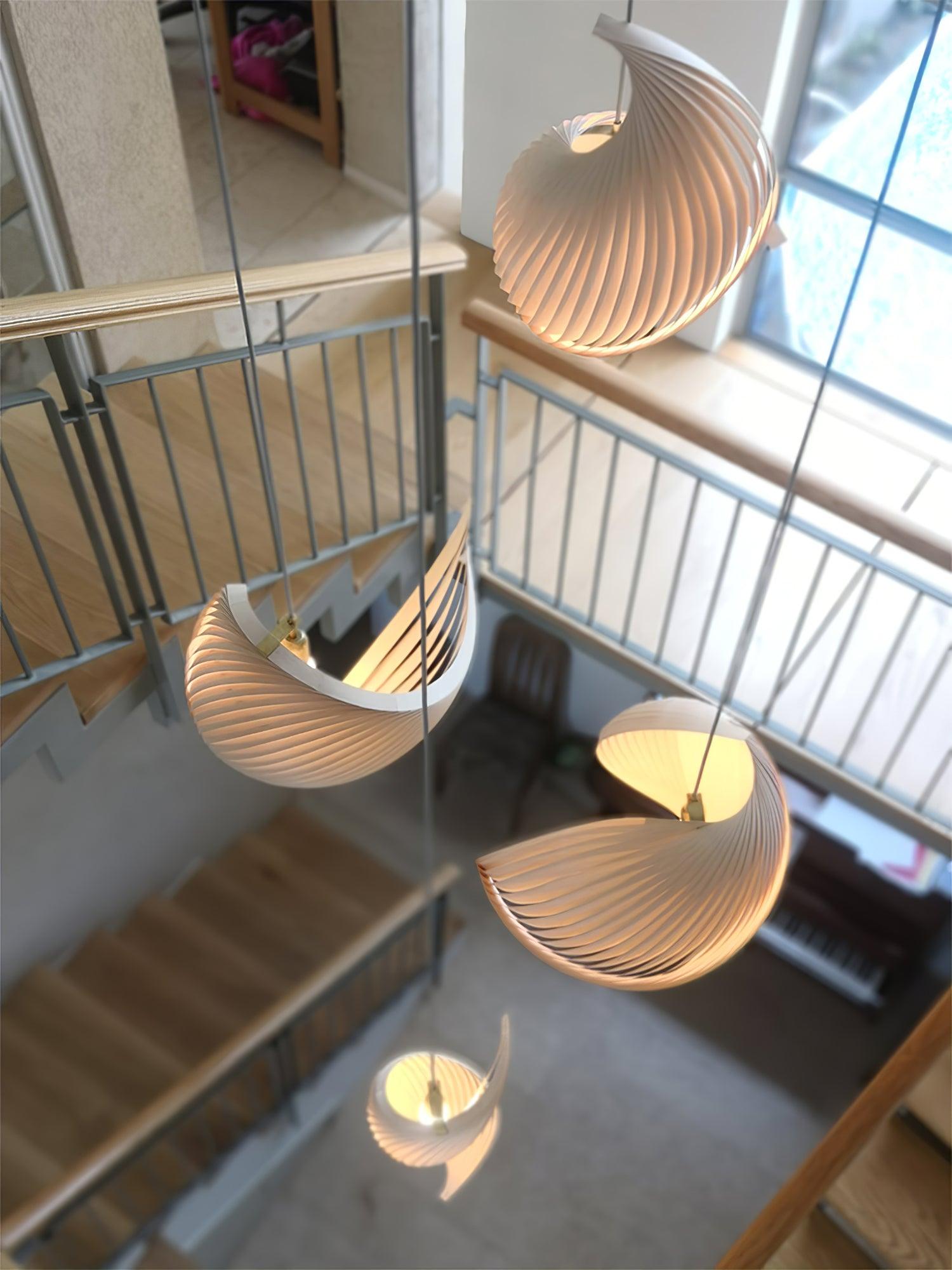 Cumiror Postmoderne Luxus Schalenholz Holz Pendelleuchte-Letslighting