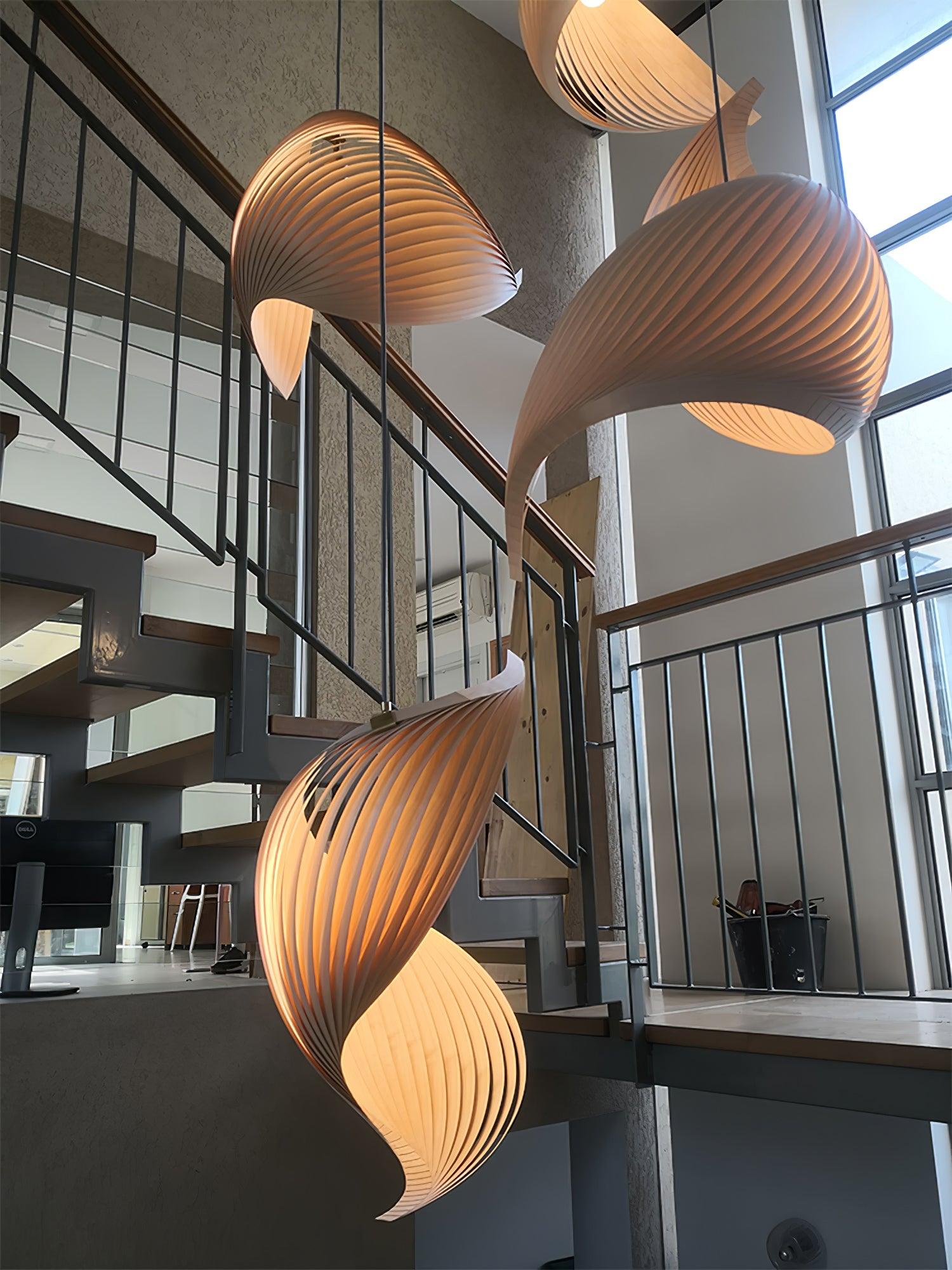 Cumiror Postmoderne Luxus Schalenholz Holz Pendelleuchte-Letslighting