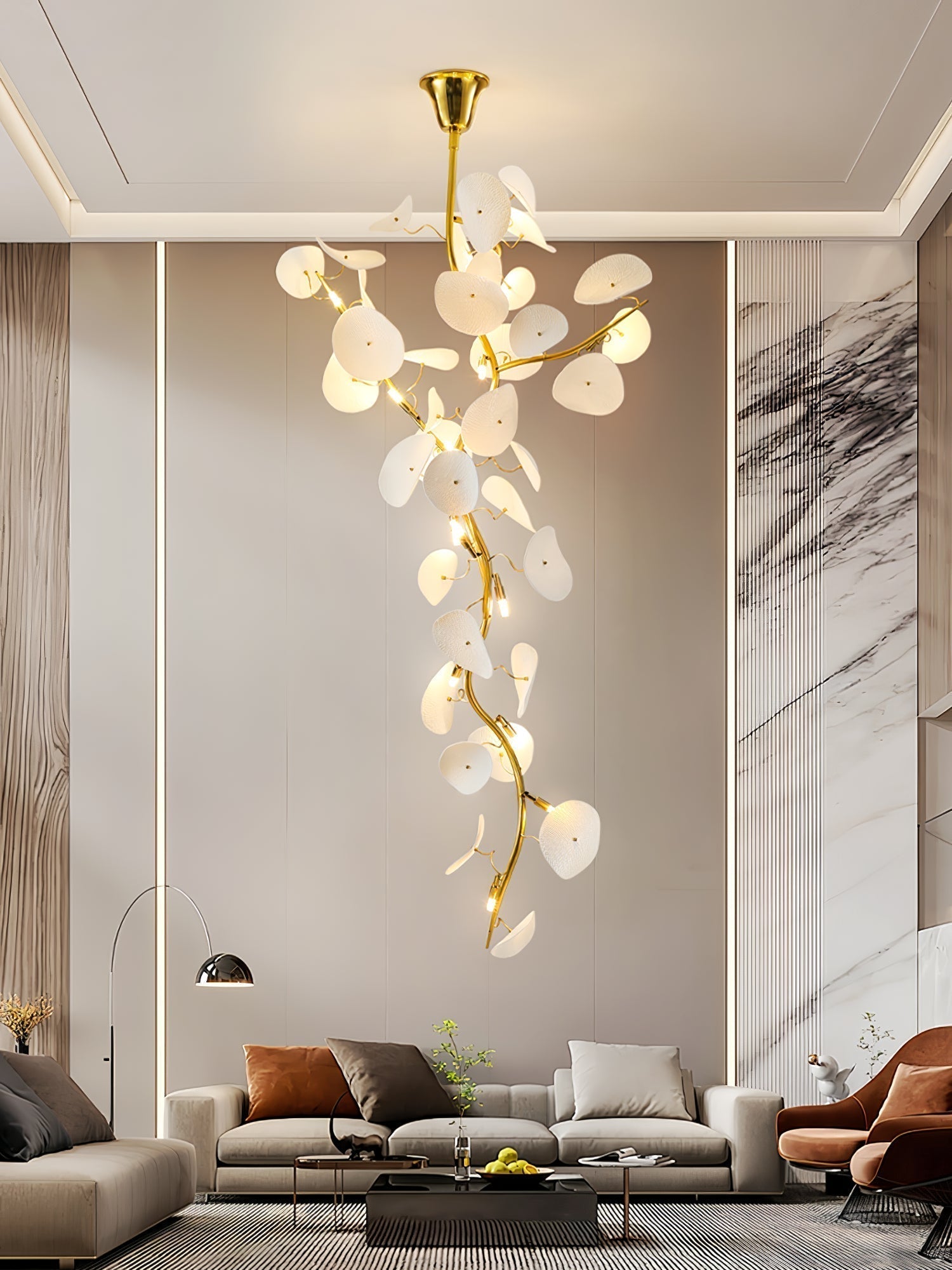 Orthair Branch Keramik Messing Kronleuchter-Letslighting