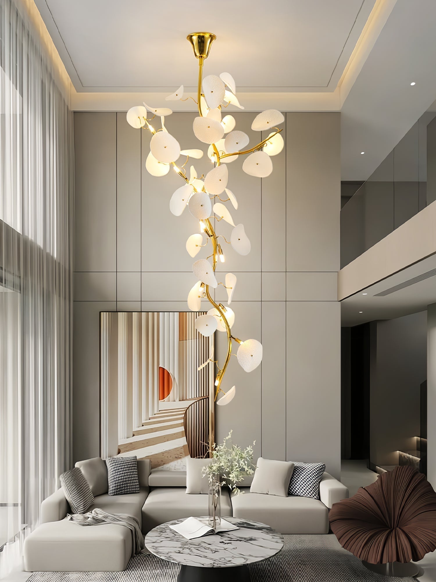 Orthair Branch Keramik Messing Kronleuchter-Letslighting