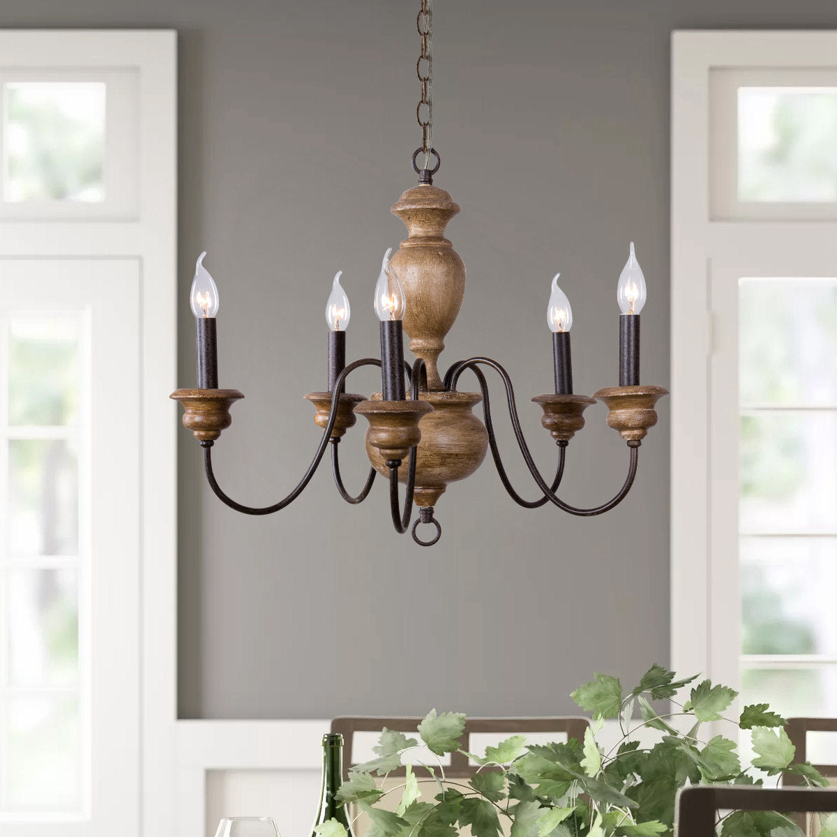 Evvine Holz Vintage Industrial Kronleuchter-Letslighting