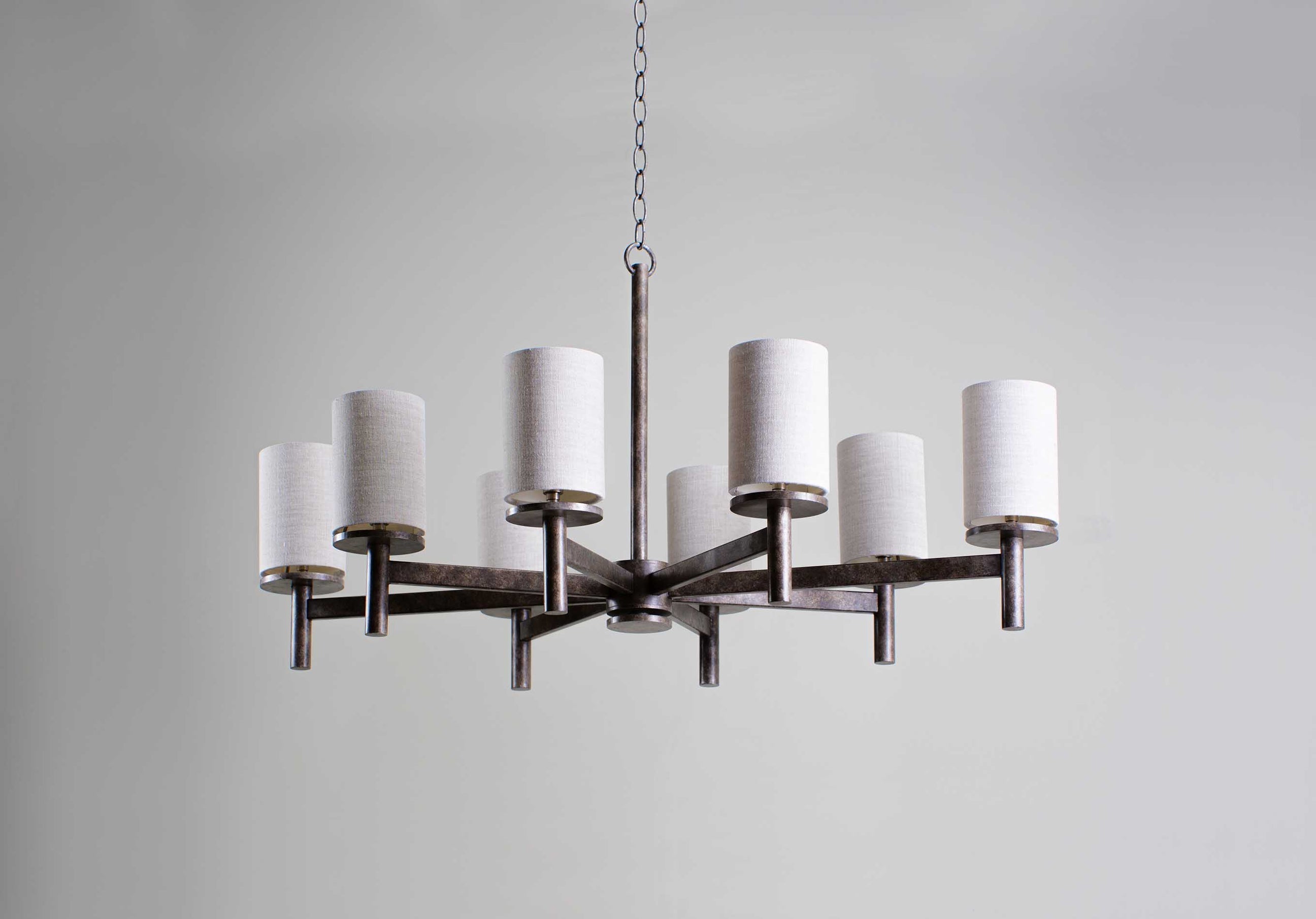 Iltalaris Kronleuchter Messing Stoff Premium Nordisch Art-Letslighting