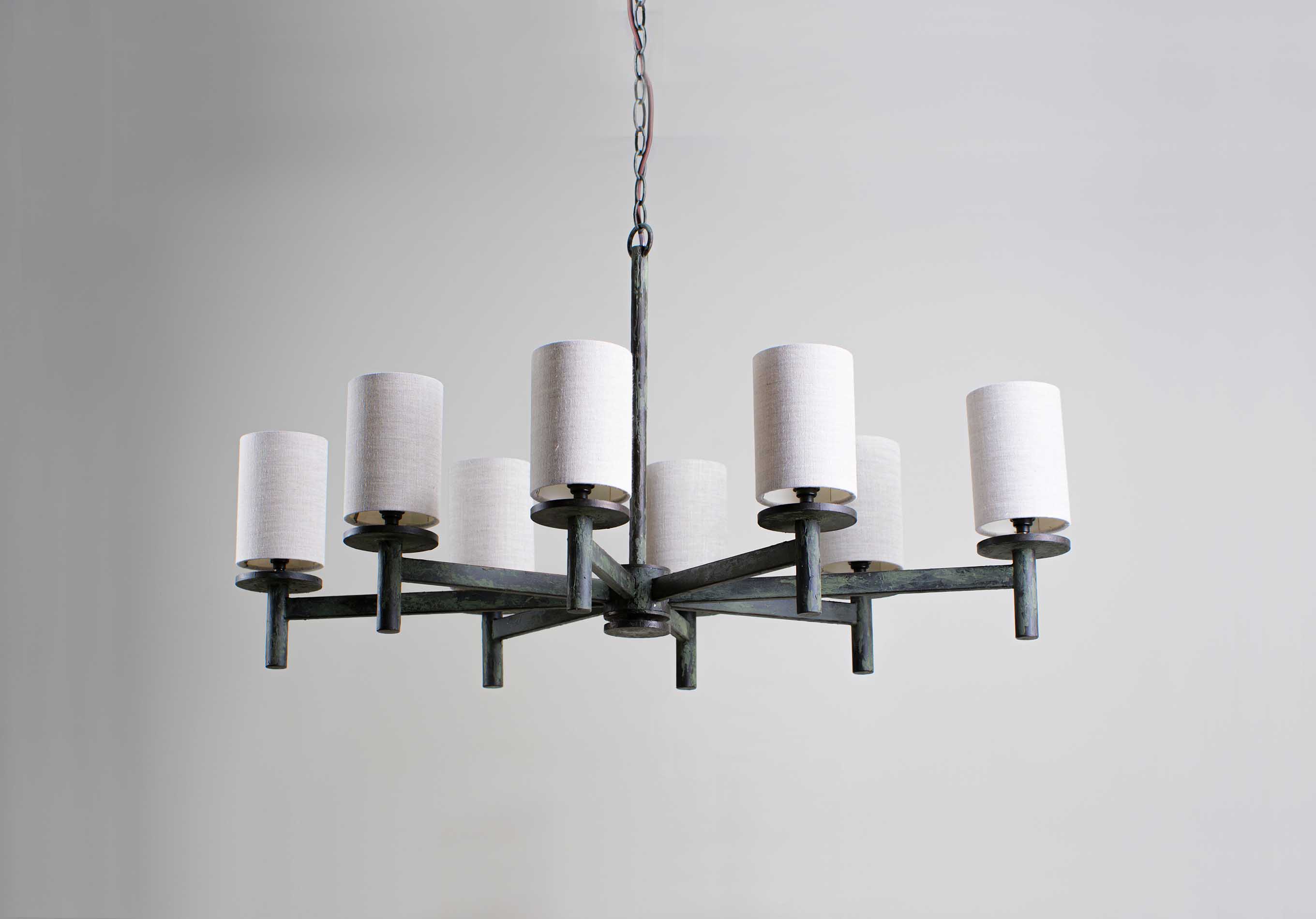Iltalaris Kronleuchter Messing Stoff Premium Nordisch Art-Letslighting