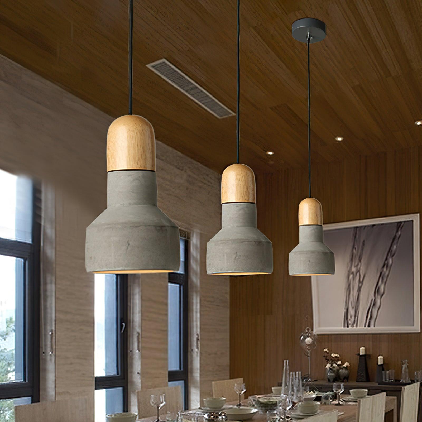 Trio Rustikale Holz-Pendelleuchte-Letslighting