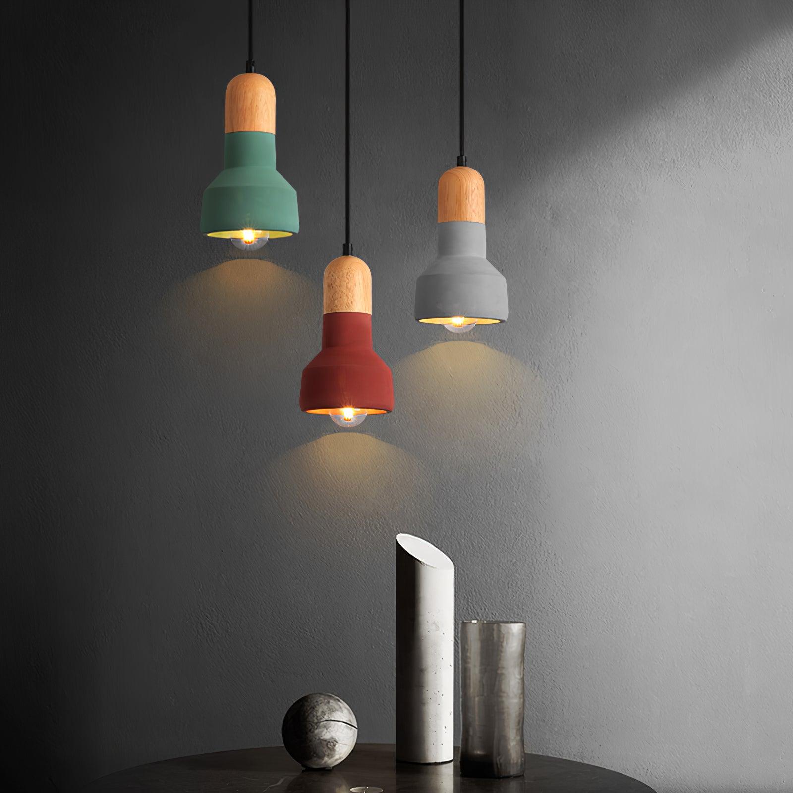 Trio Rustikale Holz-Pendelleuchte-Letslighting