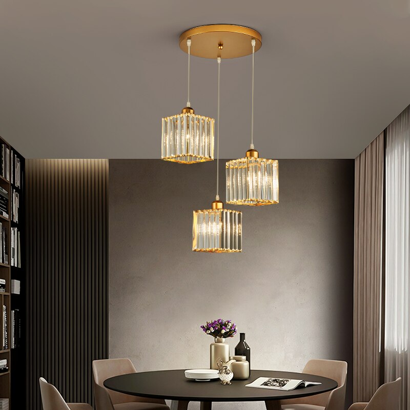 Herbert Modern Rund/Quadrat LED Pendelleuchte Schwarz/Gold Wohnzimmer/Küche