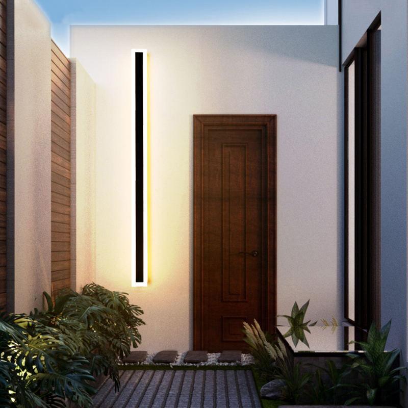 Edge Modern LED Außenwandleuchte Schwarz Metall Garten/Balkon
