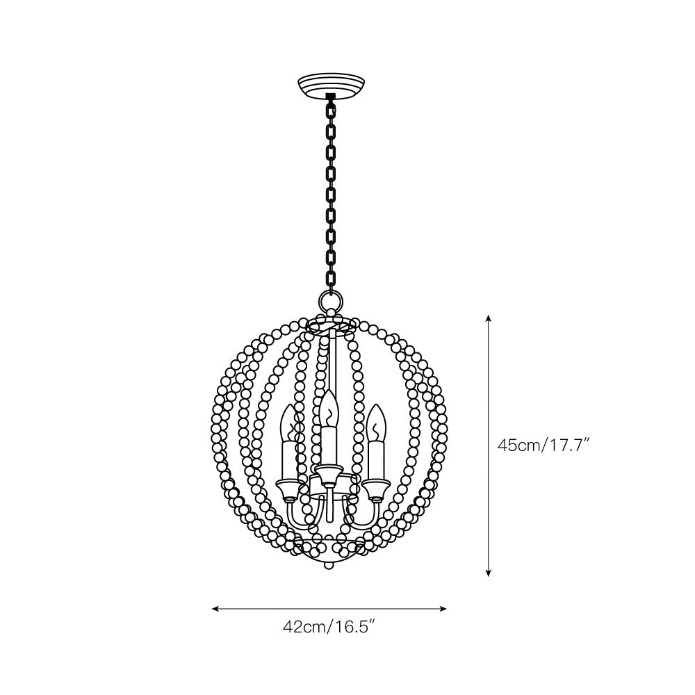Vanoren Perlen Holz Pendelleuchte-Letslighting