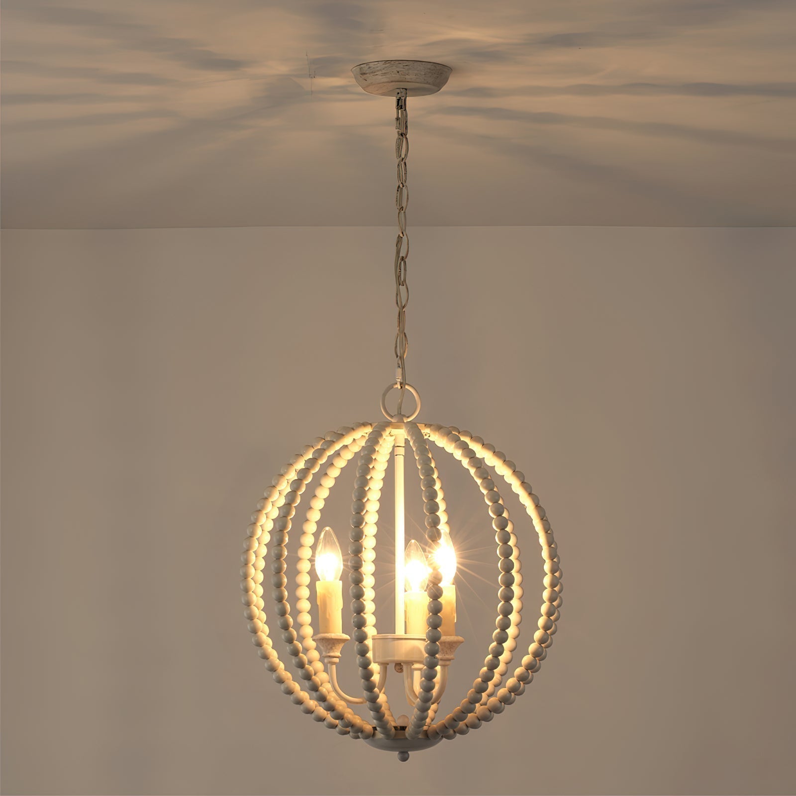 Vanoren Perlen Holz Pendelleuchte-Letslighting