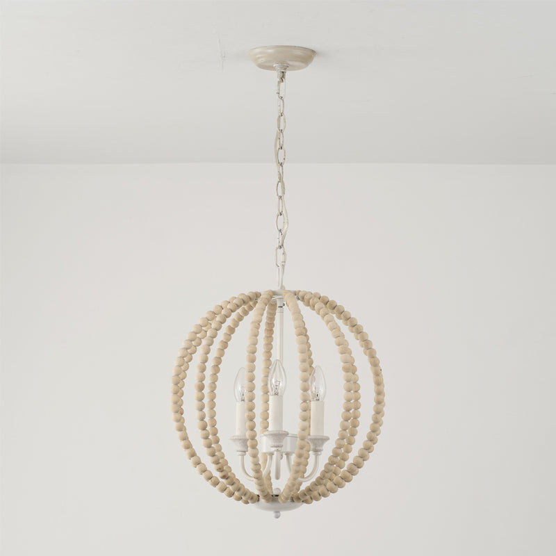 Vanoren Perlen Holz Pendelleuchte-Letslighting