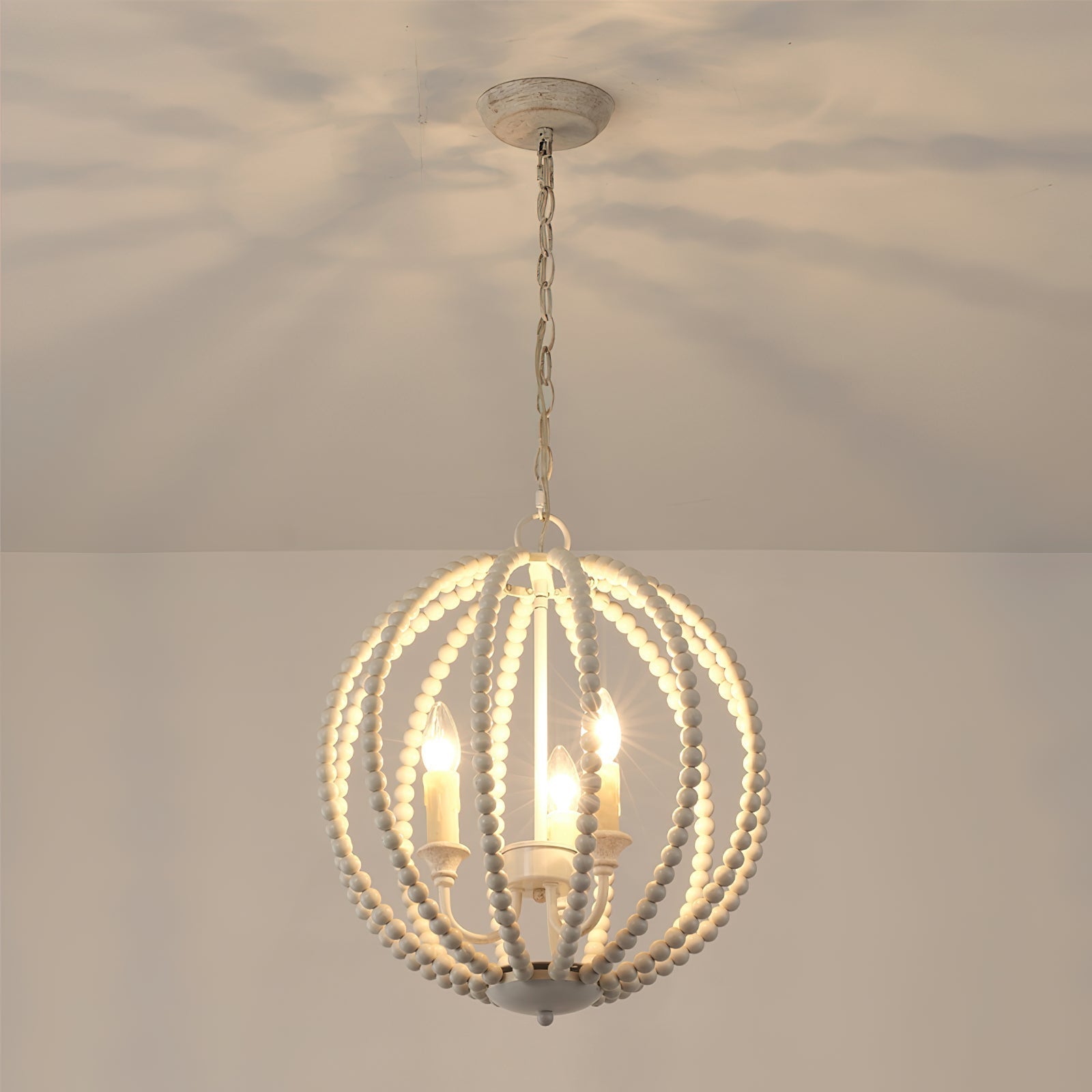 Vanoren Perlen Holz Pendelleuchte-Letslighting